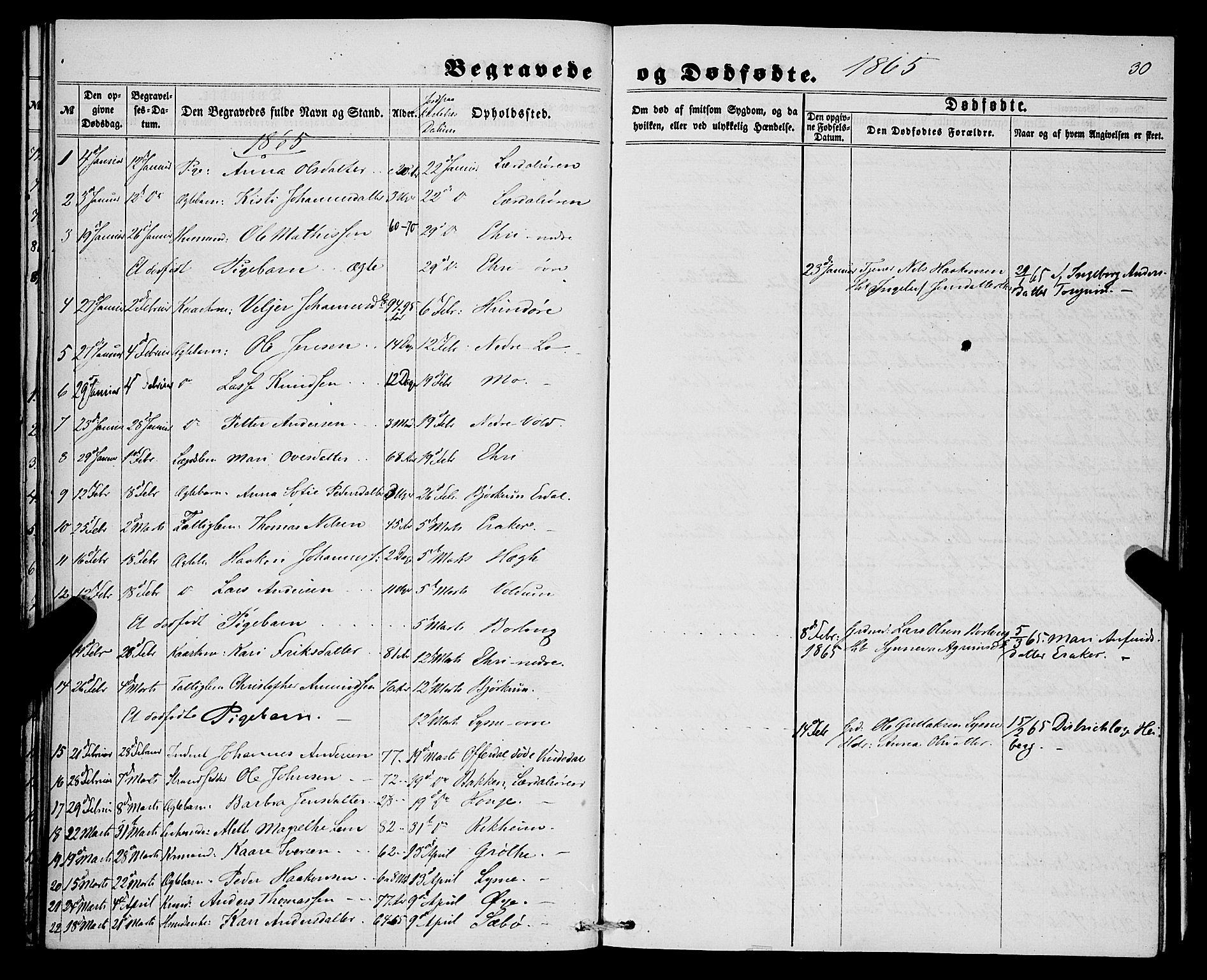 Lærdal sokneprestembete, AV/SAB-A-81201: Parish register (official) no. A 16, 1857-1877, p. 30