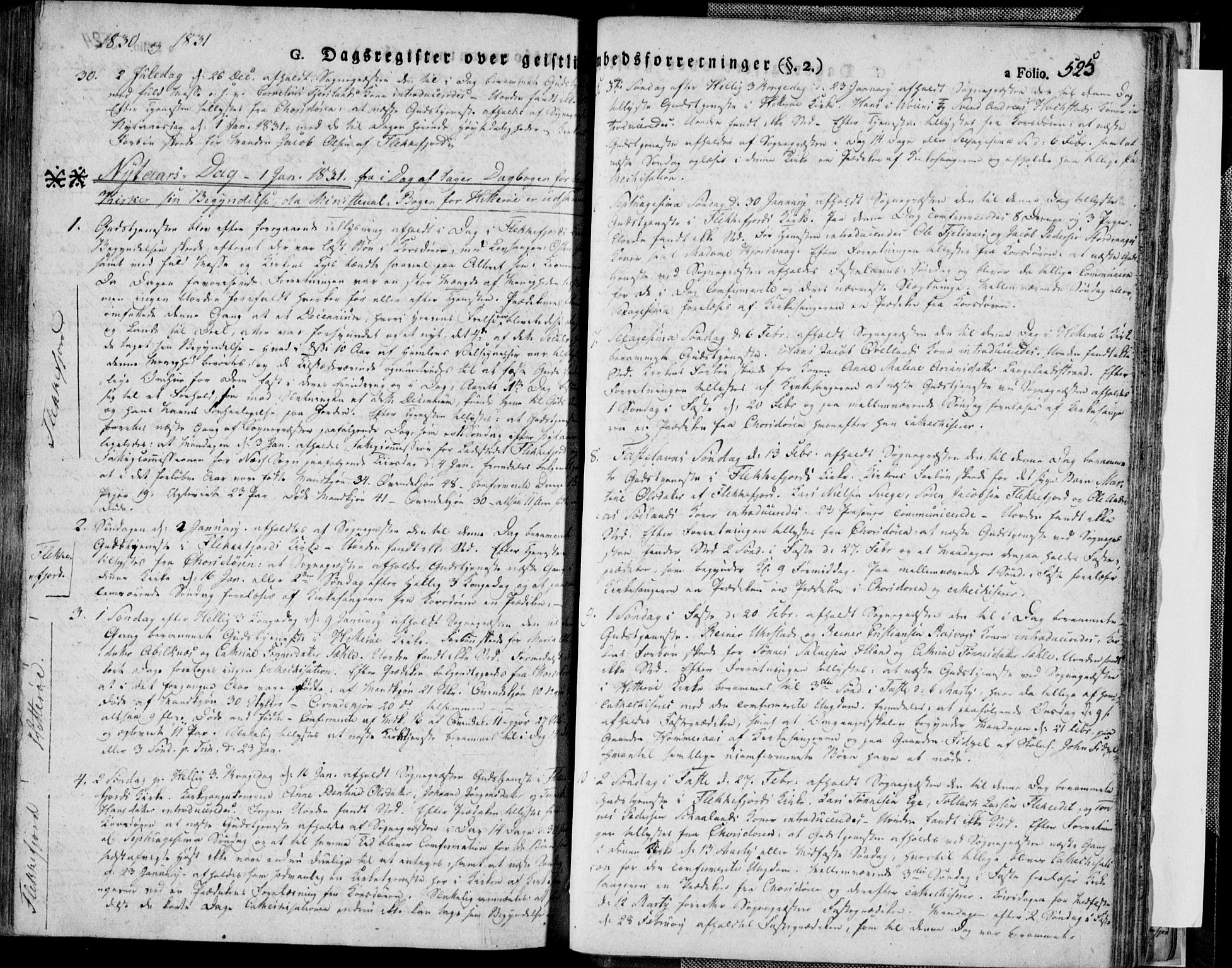 Flekkefjord sokneprestkontor, SAK/1111-0012/F/Fa/Fac/L0003: Parish register (official) no. A 3, 1826-1841, p. 525