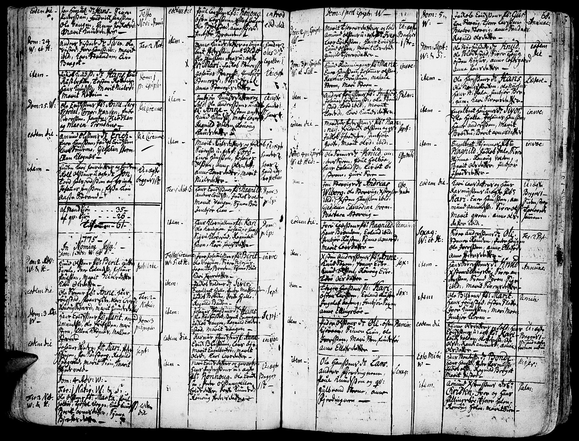 Vågå prestekontor, SAH/PREST-076/H/Ha/Haa/L0001: Parish register (official) no. 1, 1739-1810, p. 68