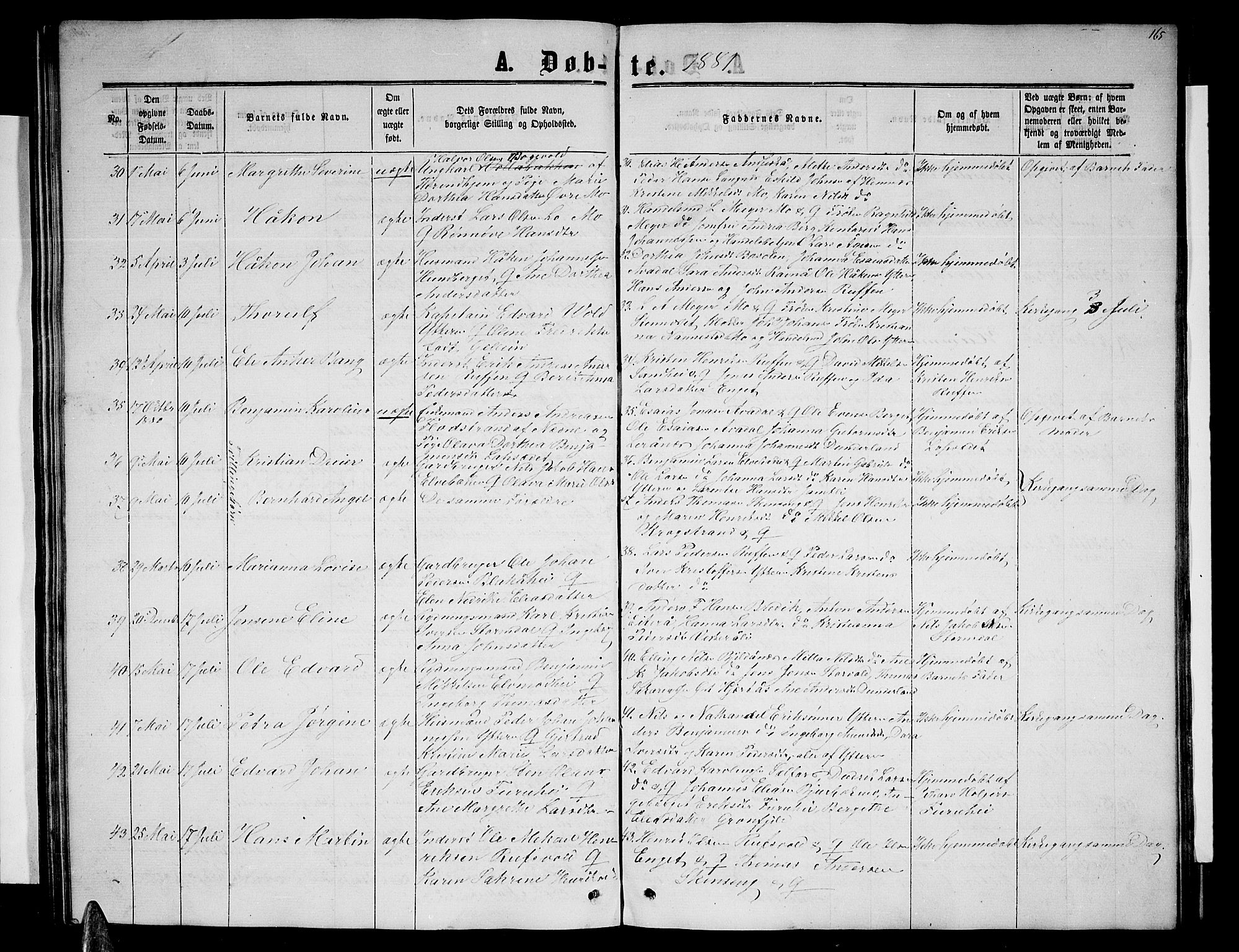 Ministerialprotokoller, klokkerbøker og fødselsregistre - Nordland, SAT/A-1459/827/L0415: Parish register (copy) no. 827C04, 1864-1886, p. 165
