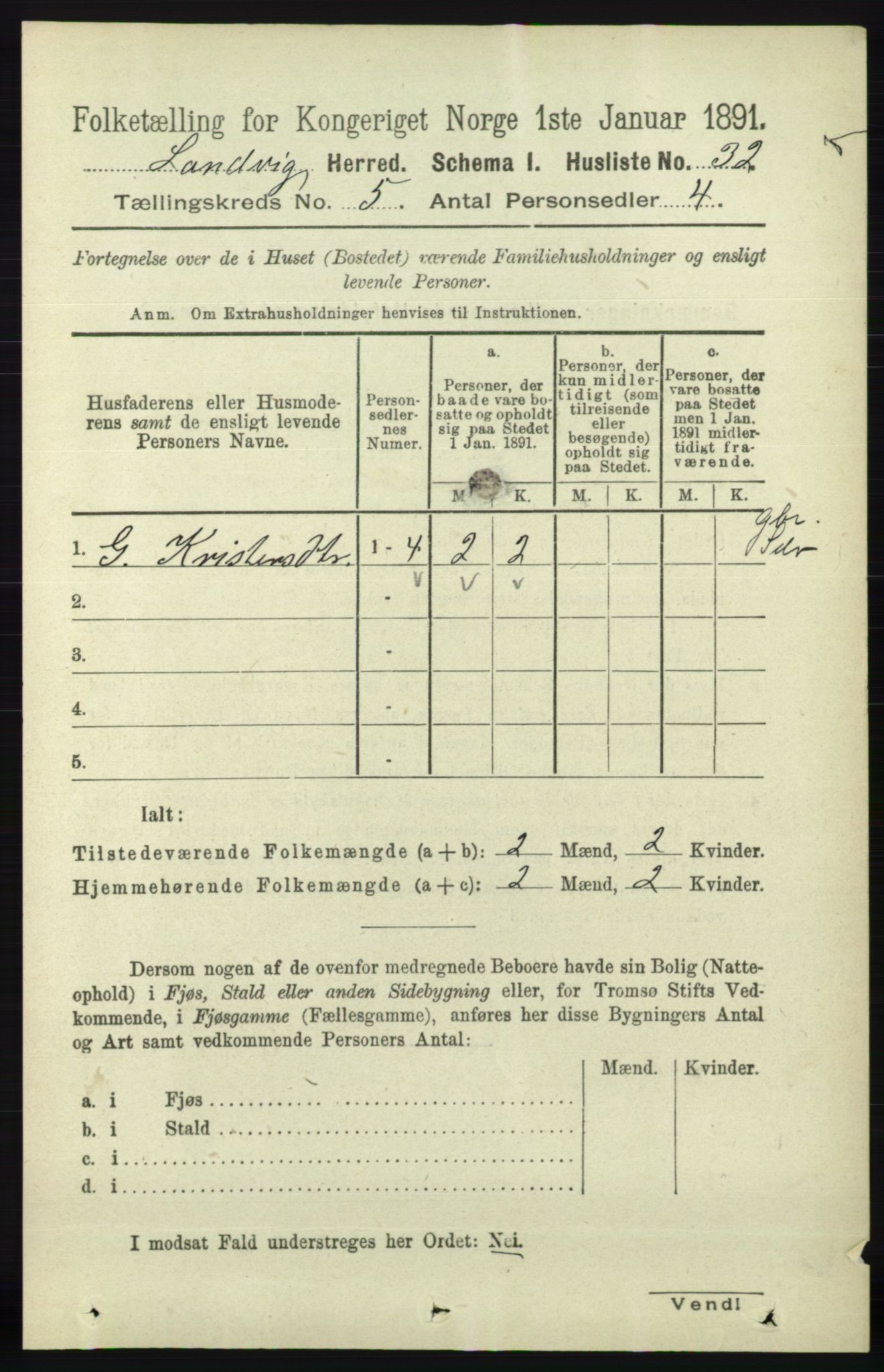 RA, 1891 census for 0924 Landvik, 1891, p. 2182