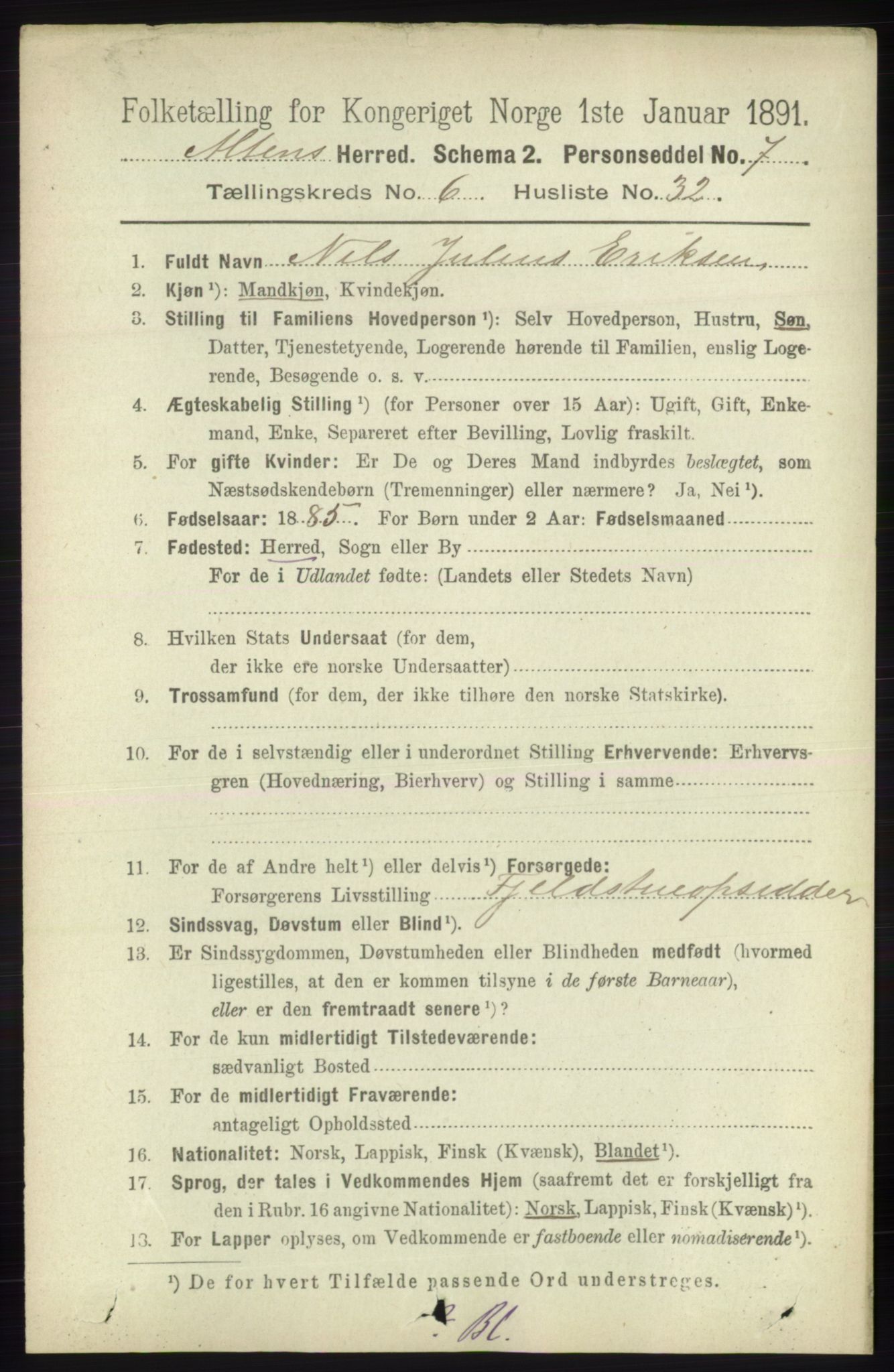 RA, 1891 census for 2012 Alta, 1891, p. 2034