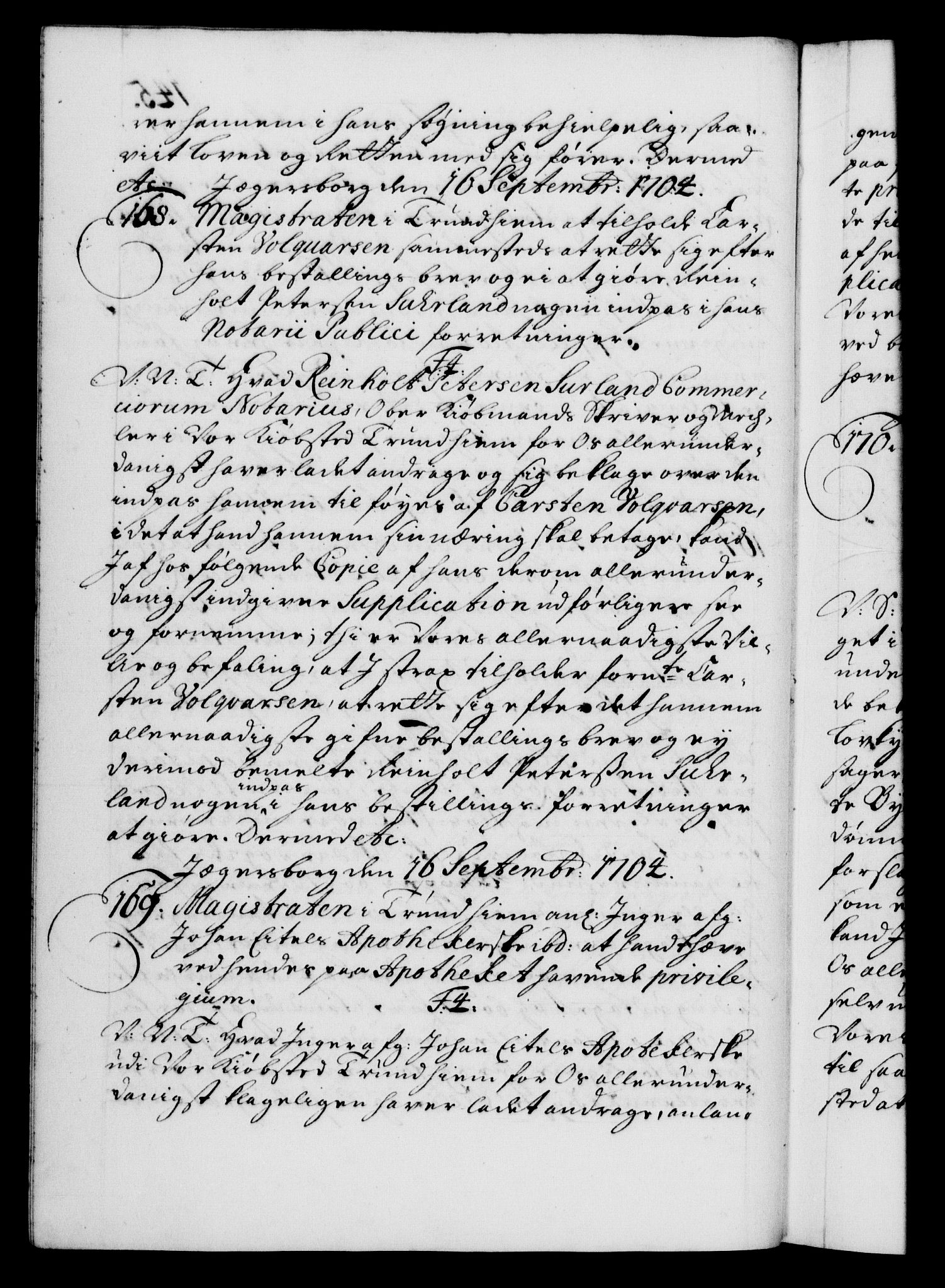 Danske Kanselli 1572-1799, AV/RA-EA-3023/F/Fc/Fca/Fcab/L0017: Norske tegnelser, 1704-1706, p. 145b