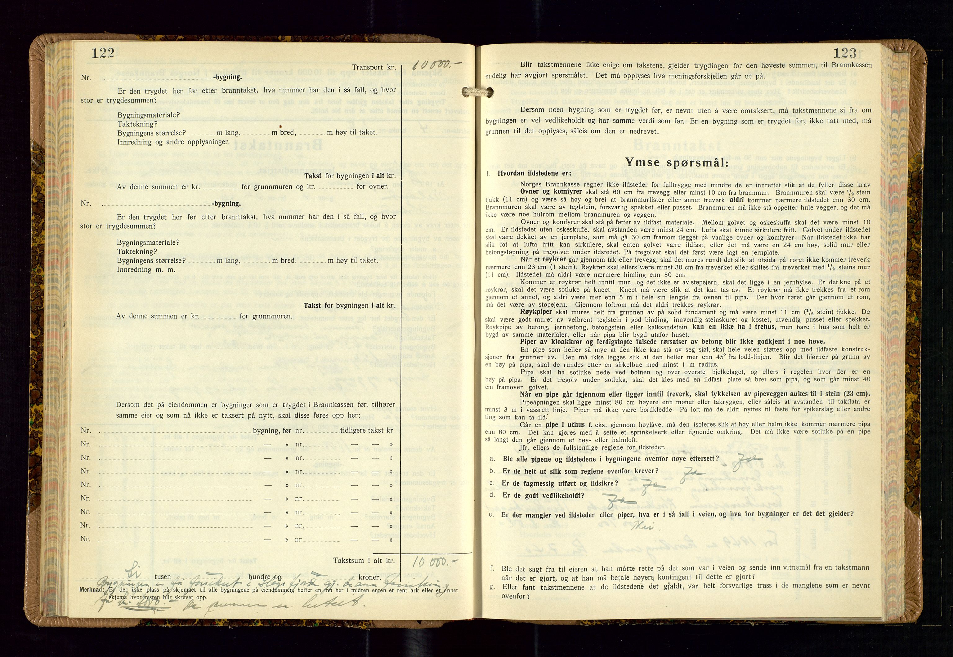 Strand og Forsand lensmannskontor, AV/SAST-A-100451/Gob/L0002: Branntakstprotokoll, 1942-1953, p. 122-123