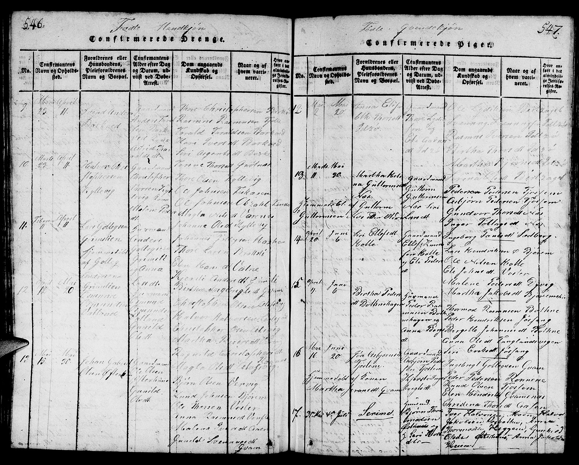 Strand sokneprestkontor, AV/SAST-A-101828/H/Ha/Hab/L0001: Parish register (copy) no. B 1, 1816-1854, p. 546-547