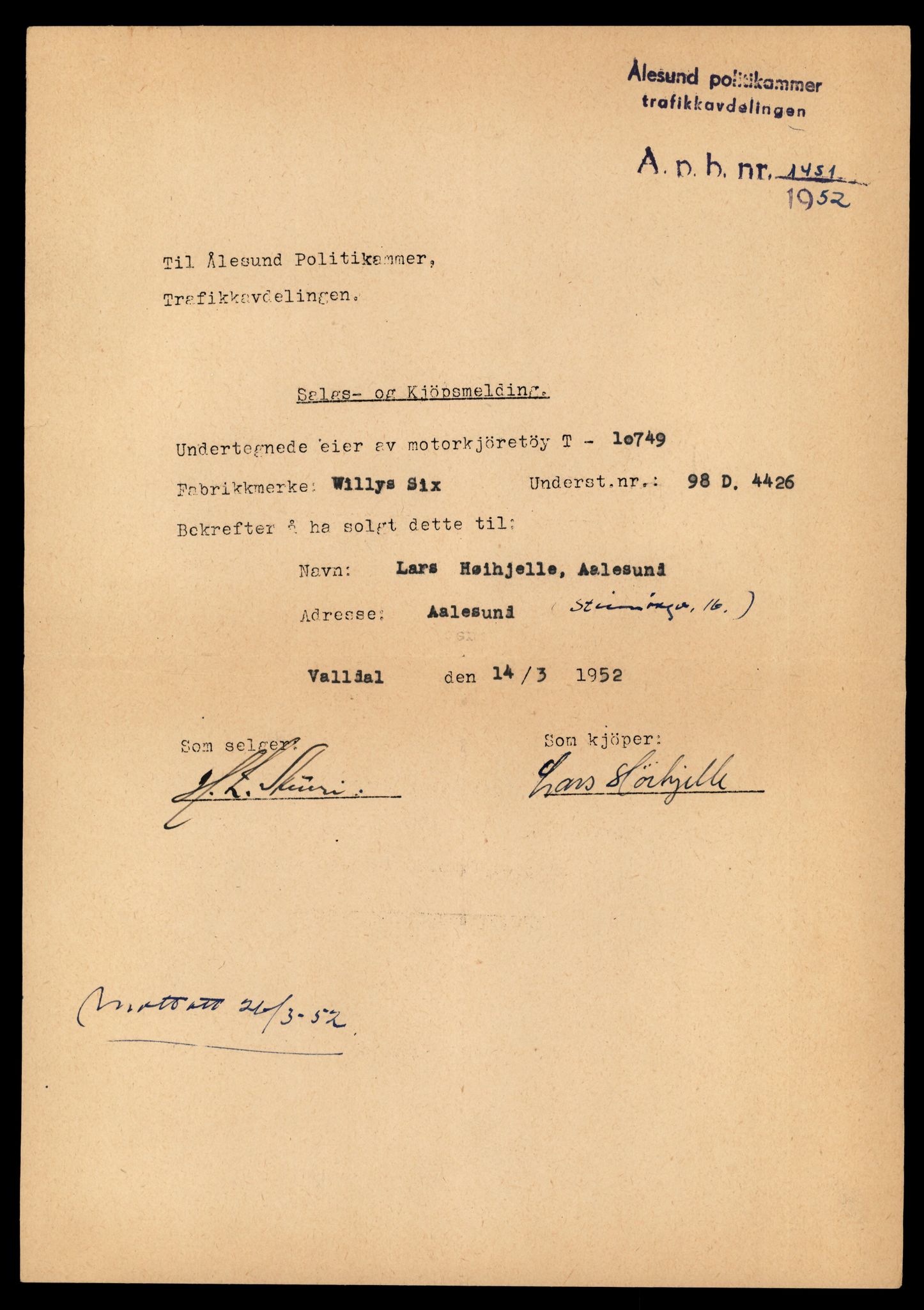 Møre og Romsdal vegkontor - Ålesund trafikkstasjon, AV/SAT-A-4099/F/Fe/L0023: Registreringskort for kjøretøy T 10695 - T 10809, 1927-1998, p. 1682