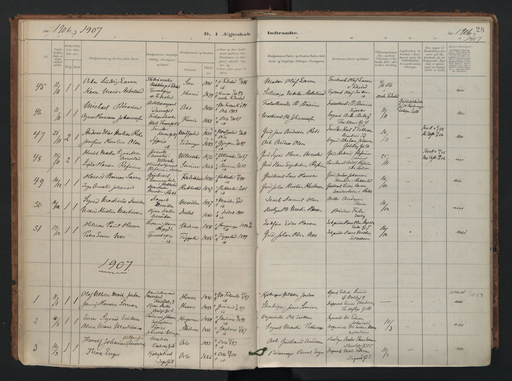 Gamlebyen prestekontor Kirkebøker, AV/SAO-A-10884/F/Fa/L0011: Parish register (official) no. 11, 1901-1939, p. 28