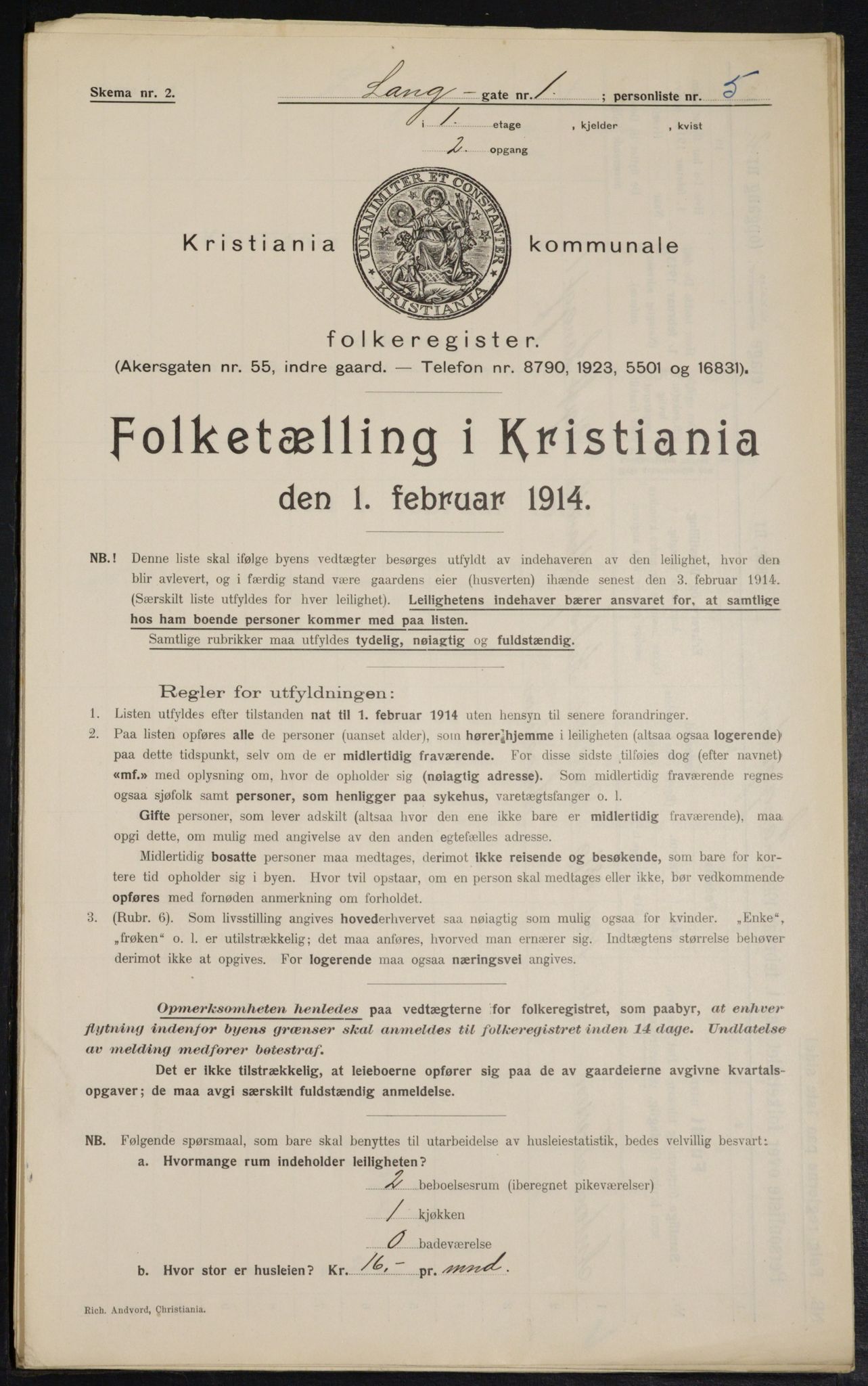 OBA, Municipal Census 1914 for Kristiania, 1914, p. 56351