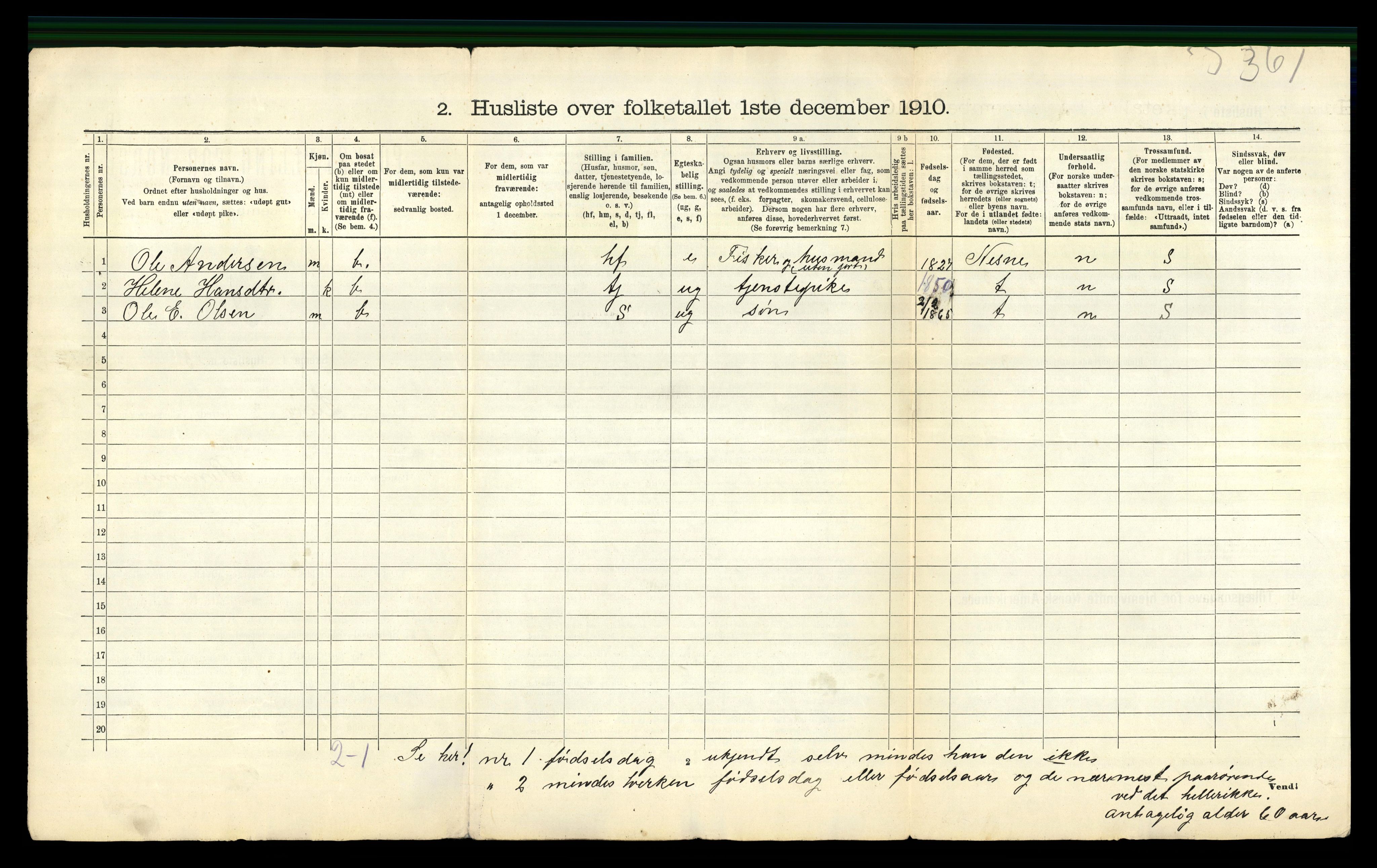 RA, 1910 census for Lurøy, 1910, p. 35