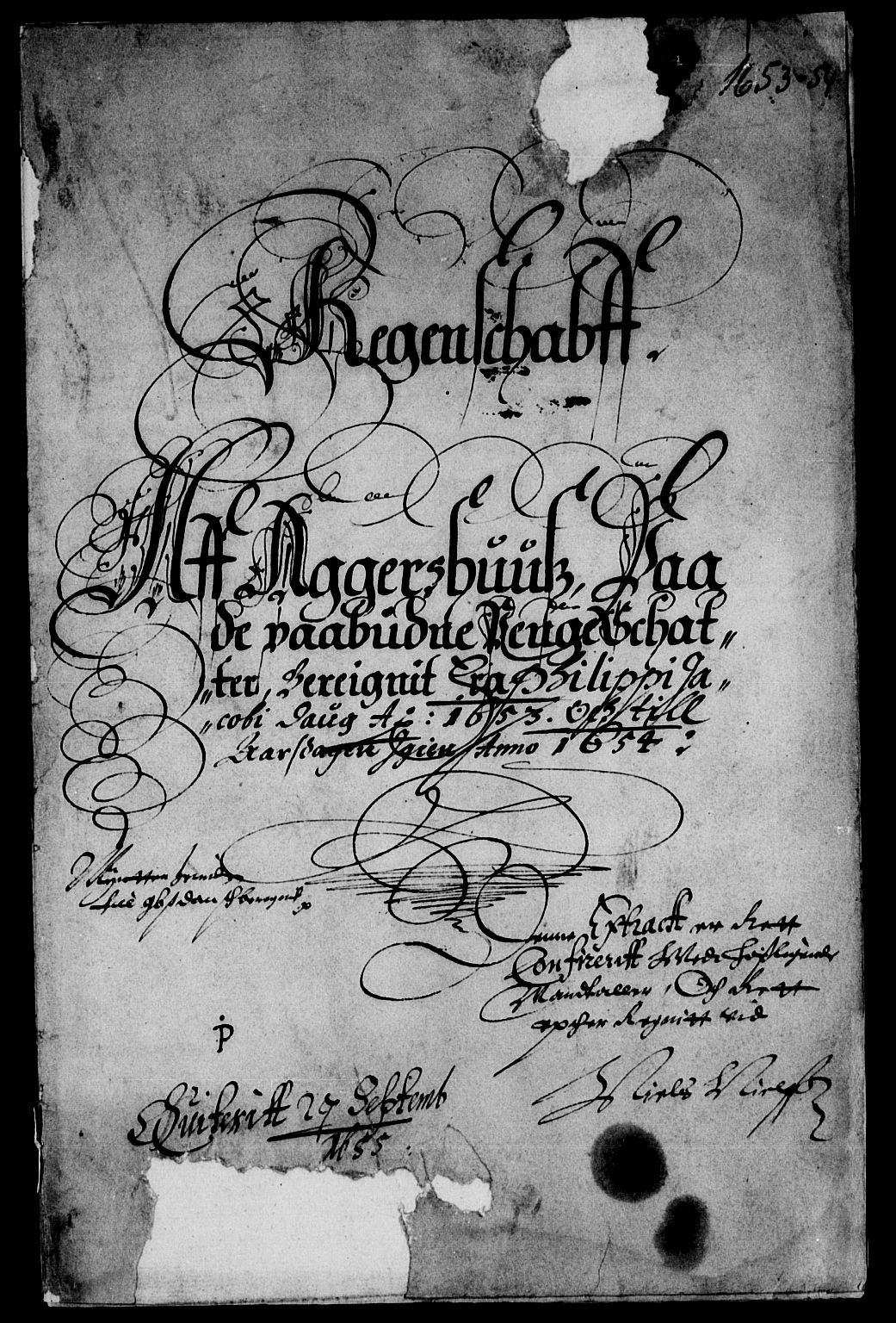 Rentekammeret inntil 1814, Reviderte regnskaper, Lensregnskaper, AV/RA-EA-5023/R/Rb/Rba/L0218: Akershus len, 1653-1654