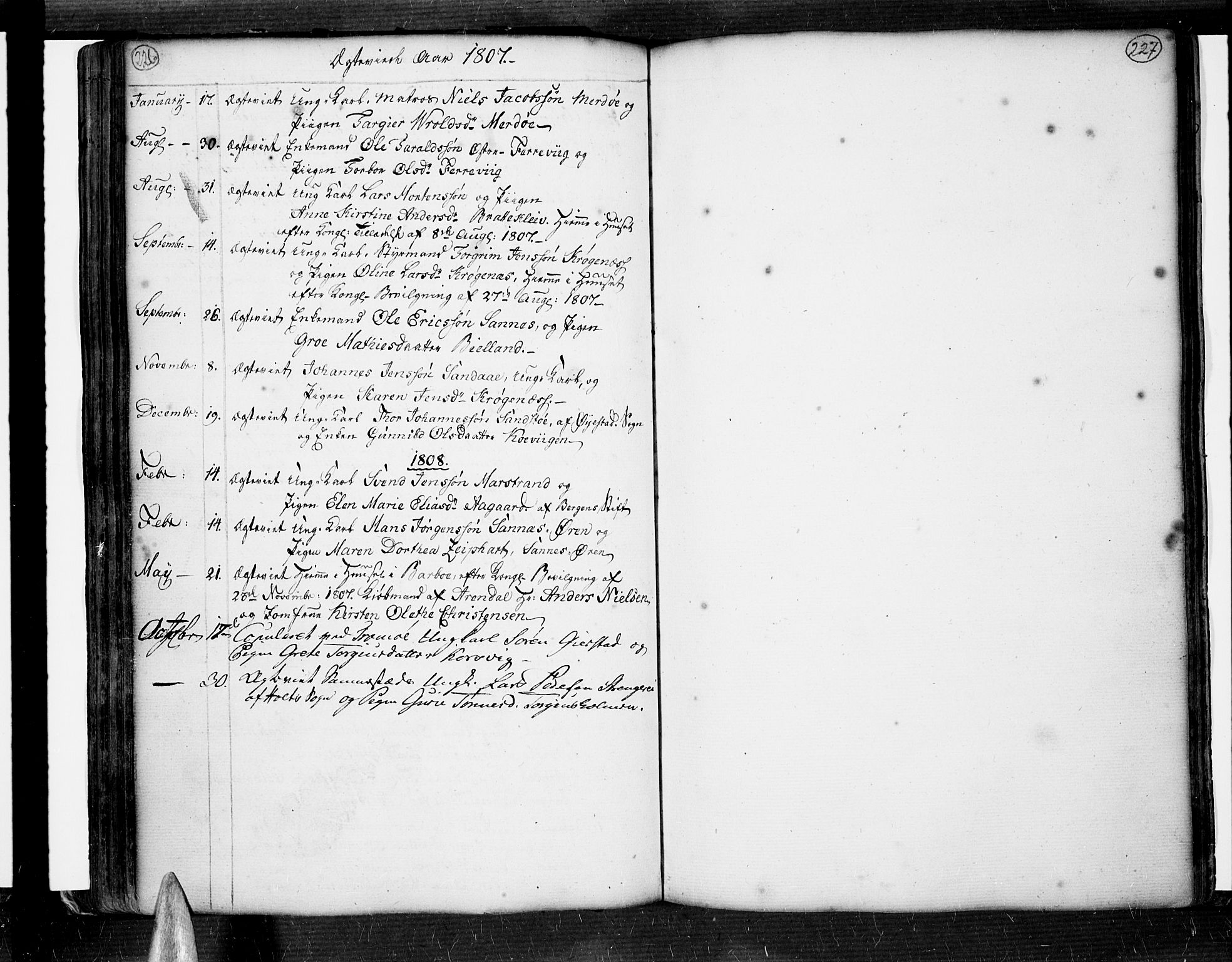 Tromøy sokneprestkontor, SAK/1111-0041/F/Fa/L0002: Parish register (official) no. A 2, 1773-1808, p. 226-227
