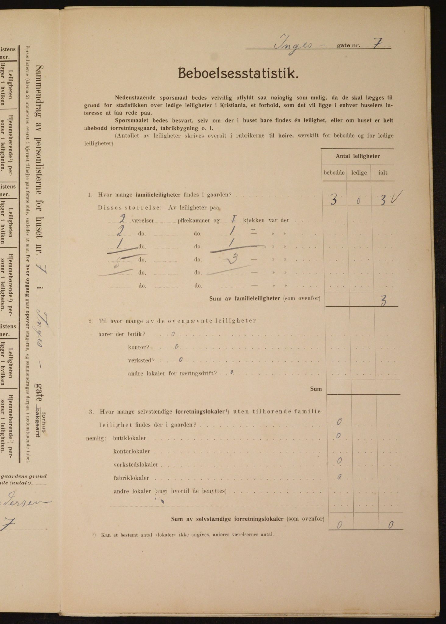 OBA, Municipal Census 1910 for Kristiania, 1910, p. 42954