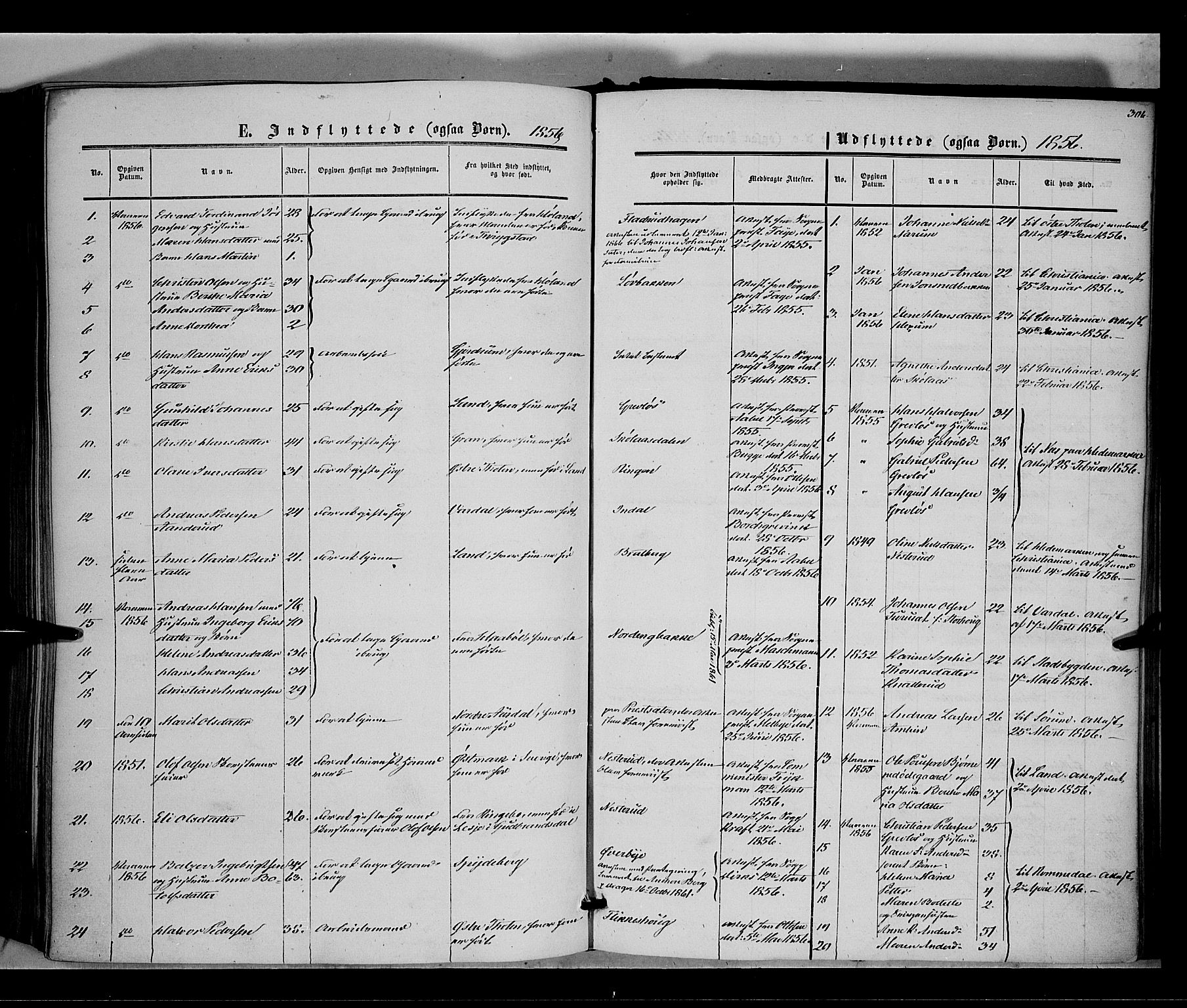 Vestre Toten prestekontor, SAH/PREST-108/H/Ha/Haa/L0006: Parish register (official) no. 6, 1856-1861, p. 306