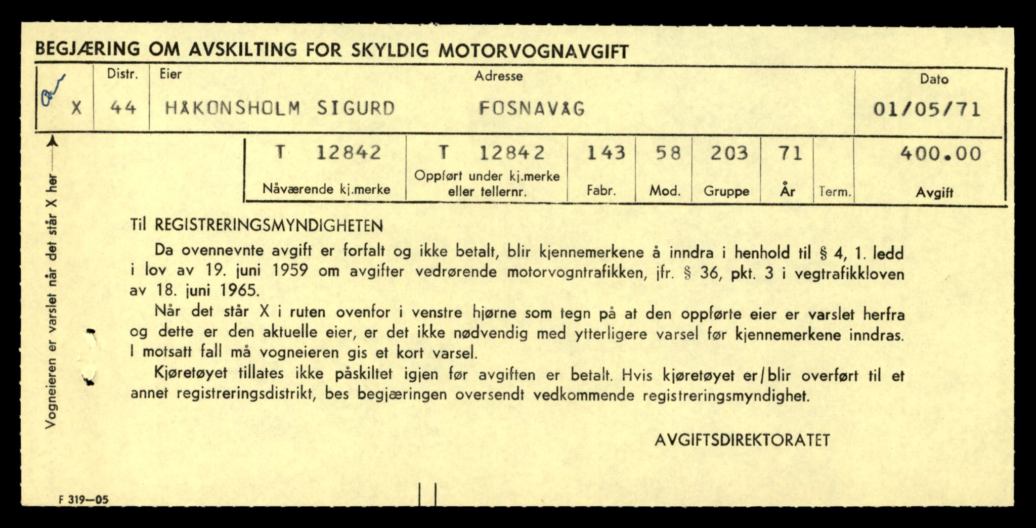 Møre og Romsdal vegkontor - Ålesund trafikkstasjon, AV/SAT-A-4099/F/Fe/L0036: Registreringskort for kjøretøy T 12831 - T 13030, 1927-1998, p. 271