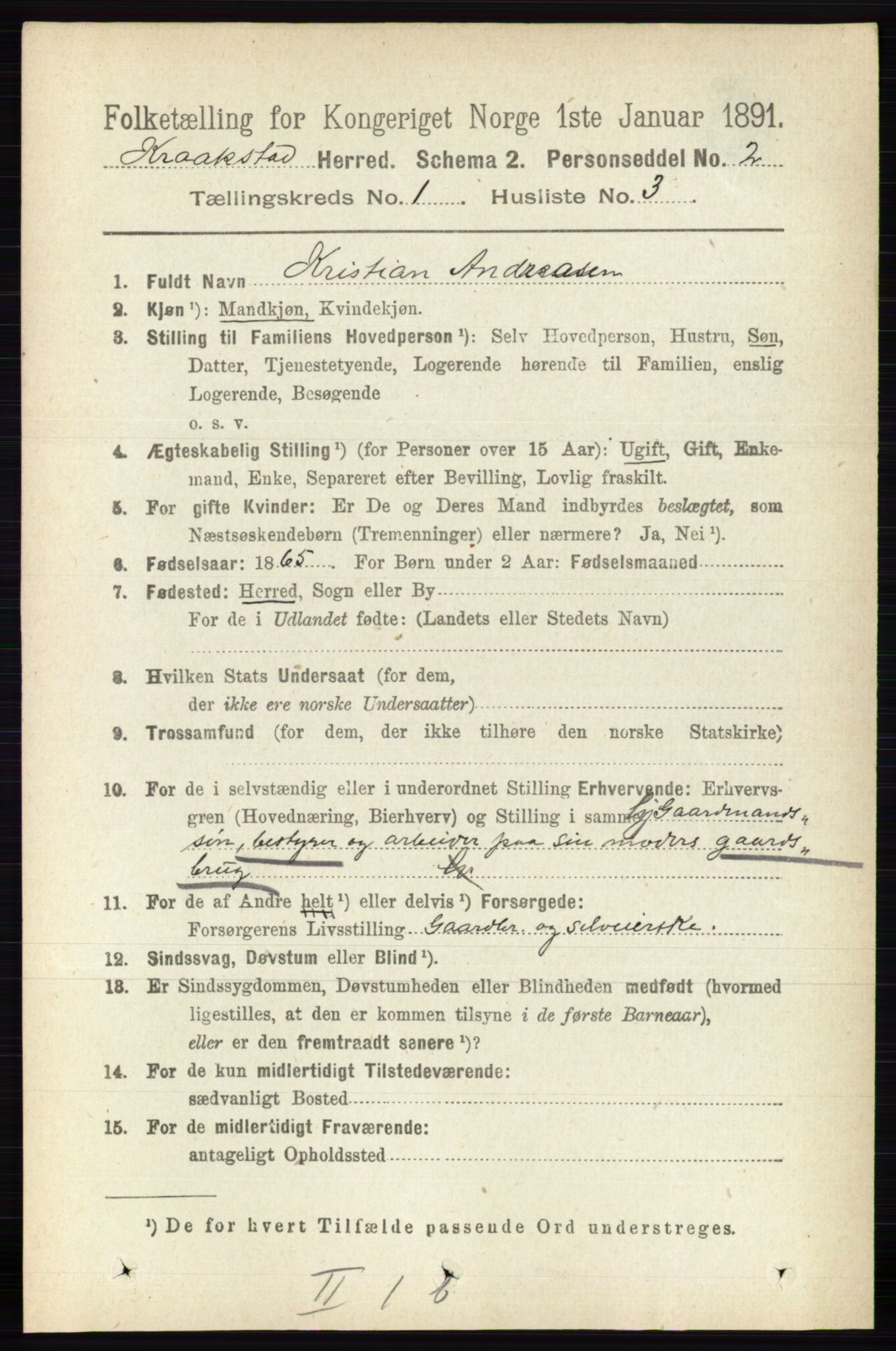 RA, 1891 census for 0212 Kråkstad, 1891, p. 128