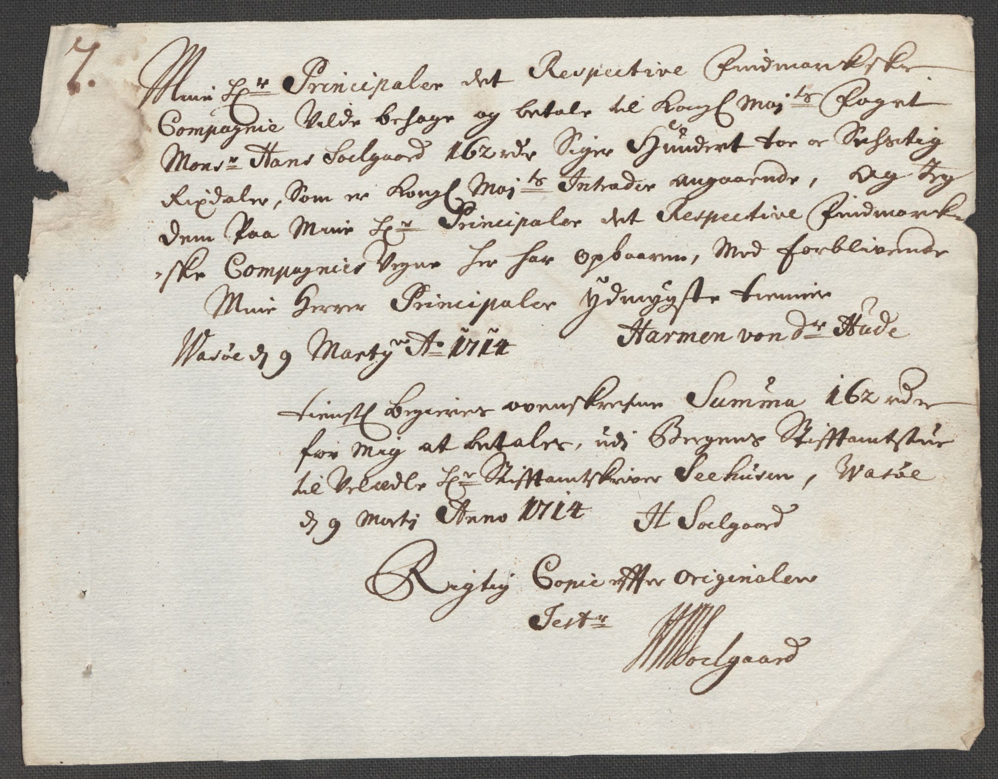 Rentekammeret inntil 1814, Reviderte regnskaper, Fogderegnskap, AV/RA-EA-4092/R69/L4856: Fogderegnskap Finnmark/Vardøhus, 1713-1715, p. 190