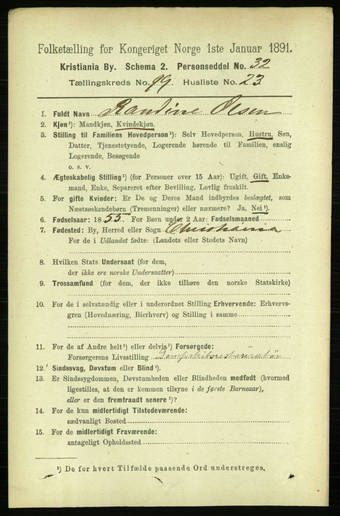 RA, 1891 census for 0301 Kristiania, 1891, p. 49001