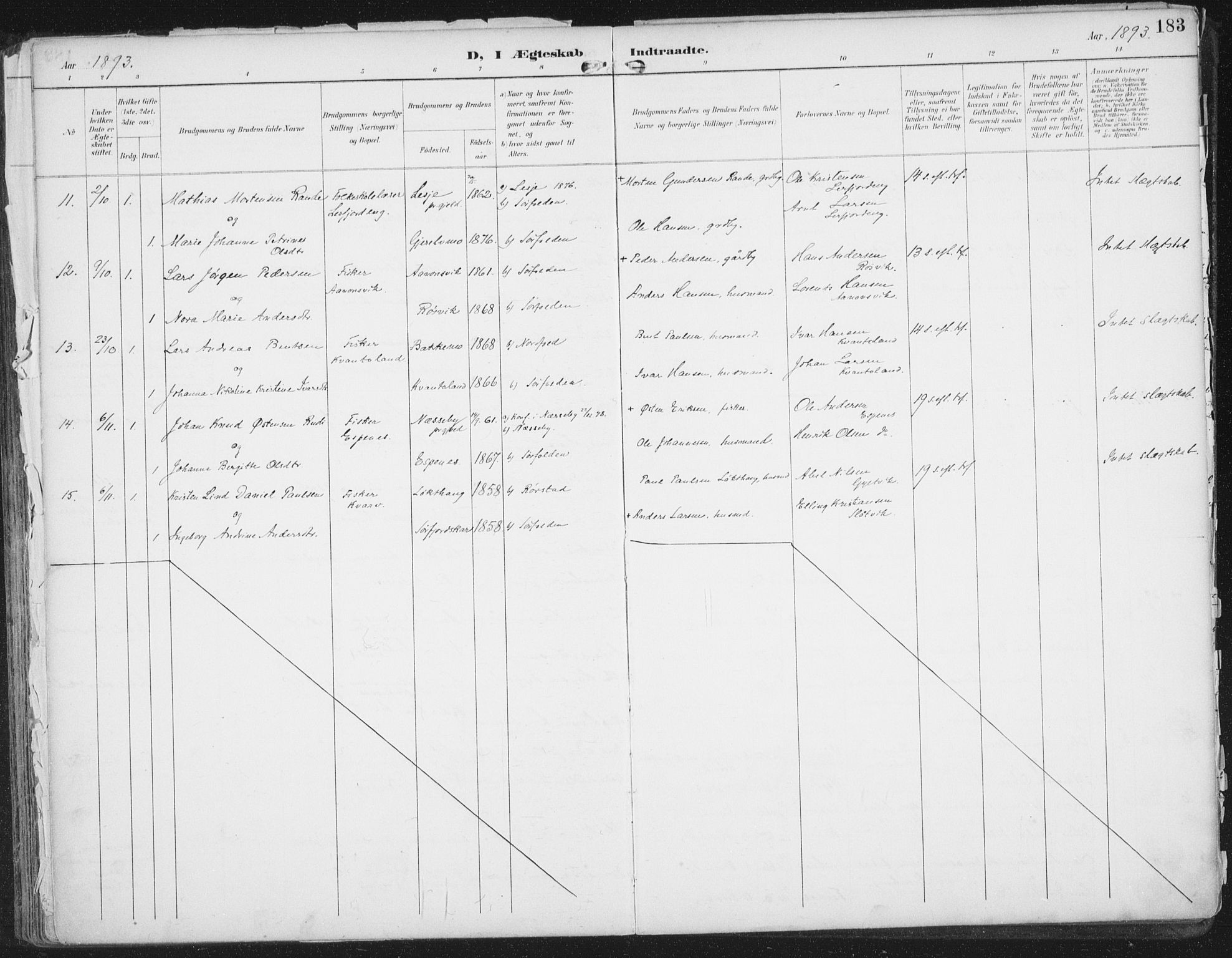 Ministerialprotokoller, klokkerbøker og fødselsregistre - Nordland, SAT/A-1459/854/L0779: Parish register (official) no. 854A02, 1892-1909, p. 183