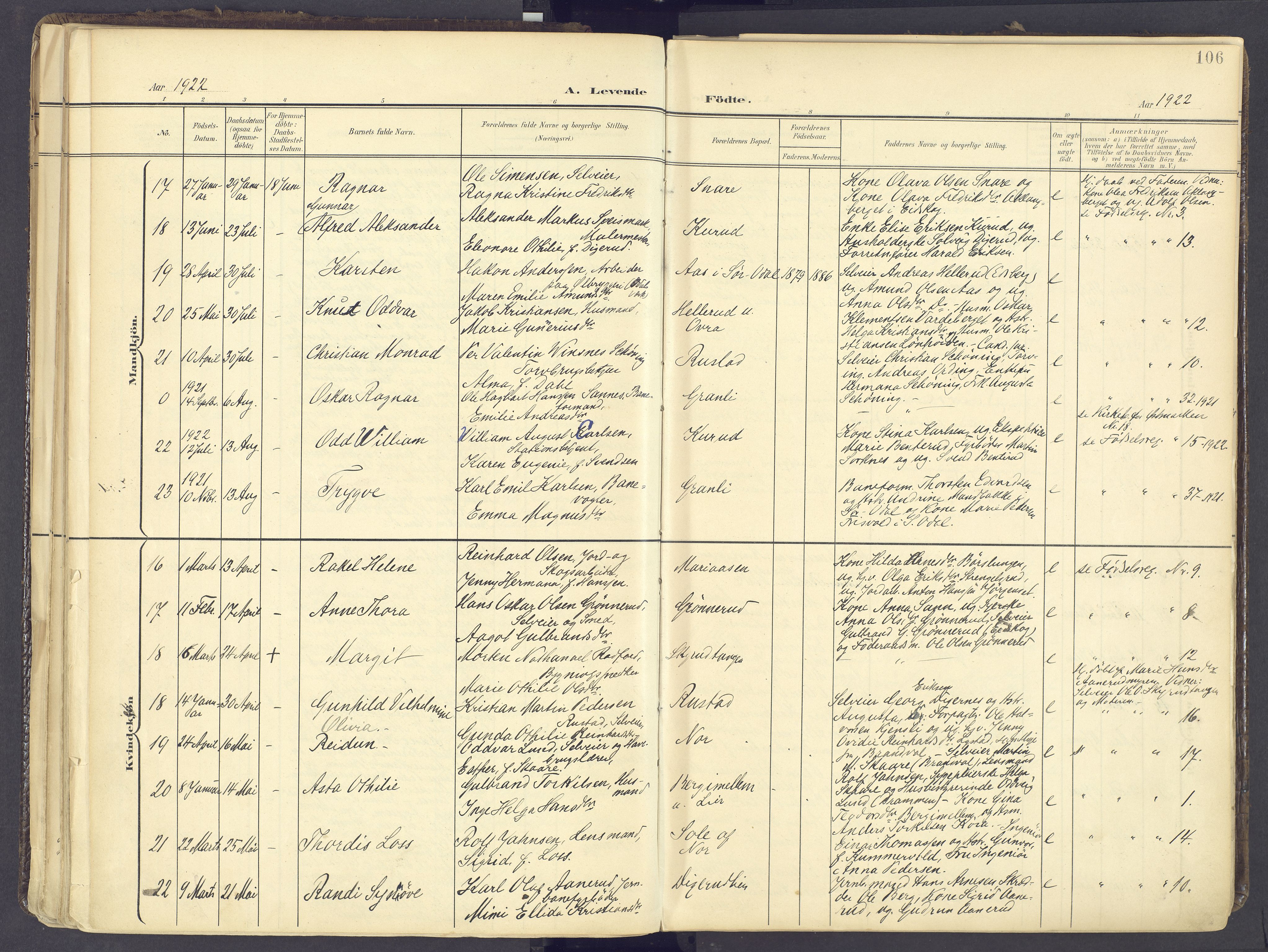 Vinger prestekontor, SAH/PREST-024/H/Ha/Haa/L0017: Parish register (official) no. 17, 1901-1927, p. 106