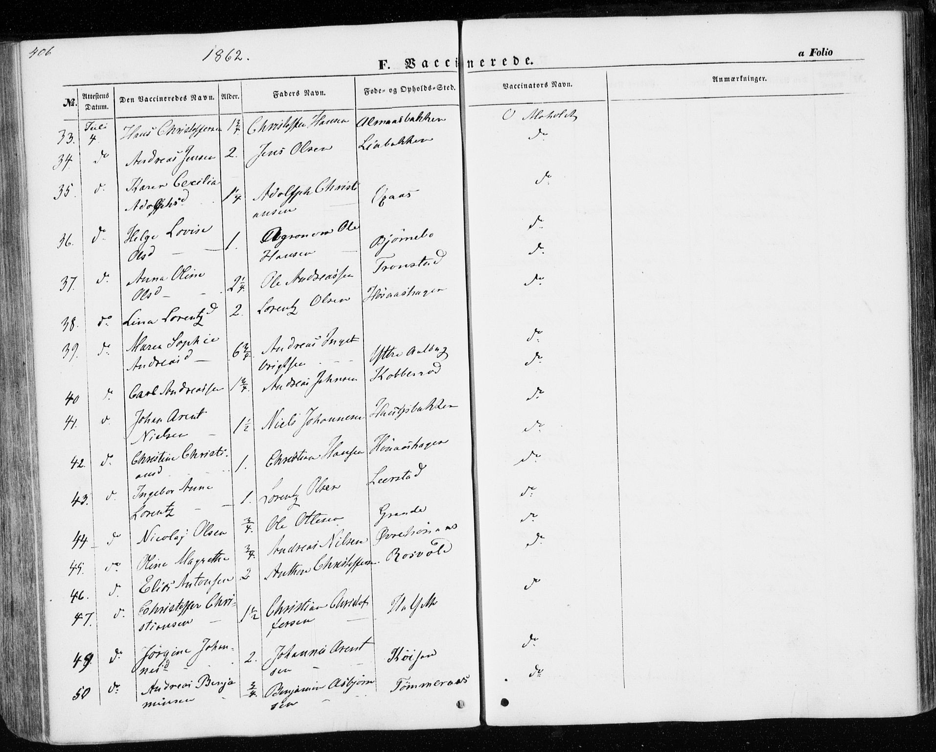 Ministerialprotokoller, klokkerbøker og fødselsregistre - Nord-Trøndelag, AV/SAT-A-1458/701/L0008: Parish register (official) no. 701A08 /1, 1854-1863, p. 406