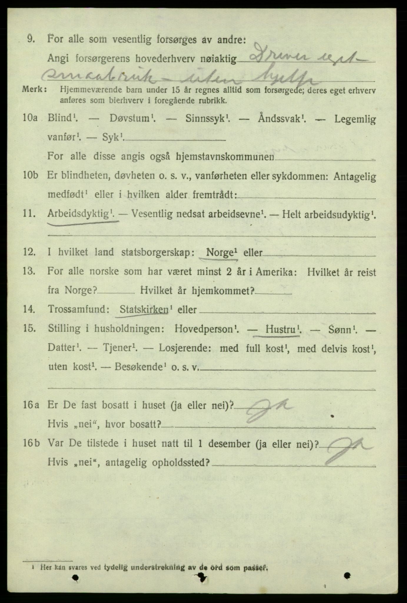 SAB, 1920 census for Kvinnherad, 1920, p. 5967