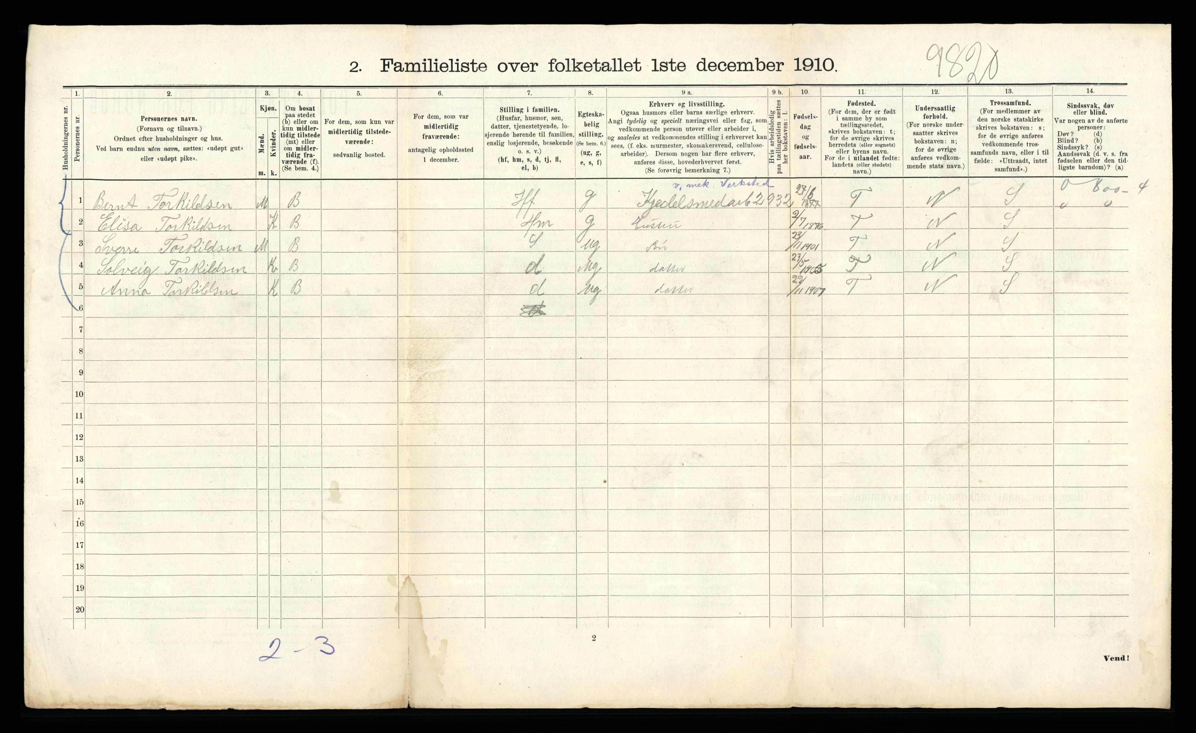 RA, 1910 census for Bergen, 1910, p. 11650