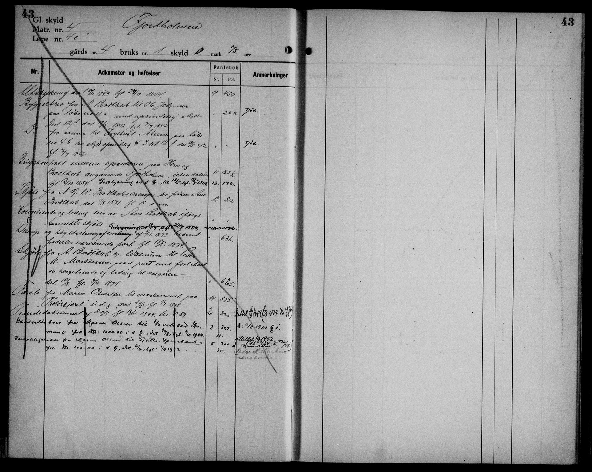 Brønnøy sorenskriveri, SAT/A-4170/1/2/2A/L0017: Mortgage register no. 17, 1920-1951, p. 43