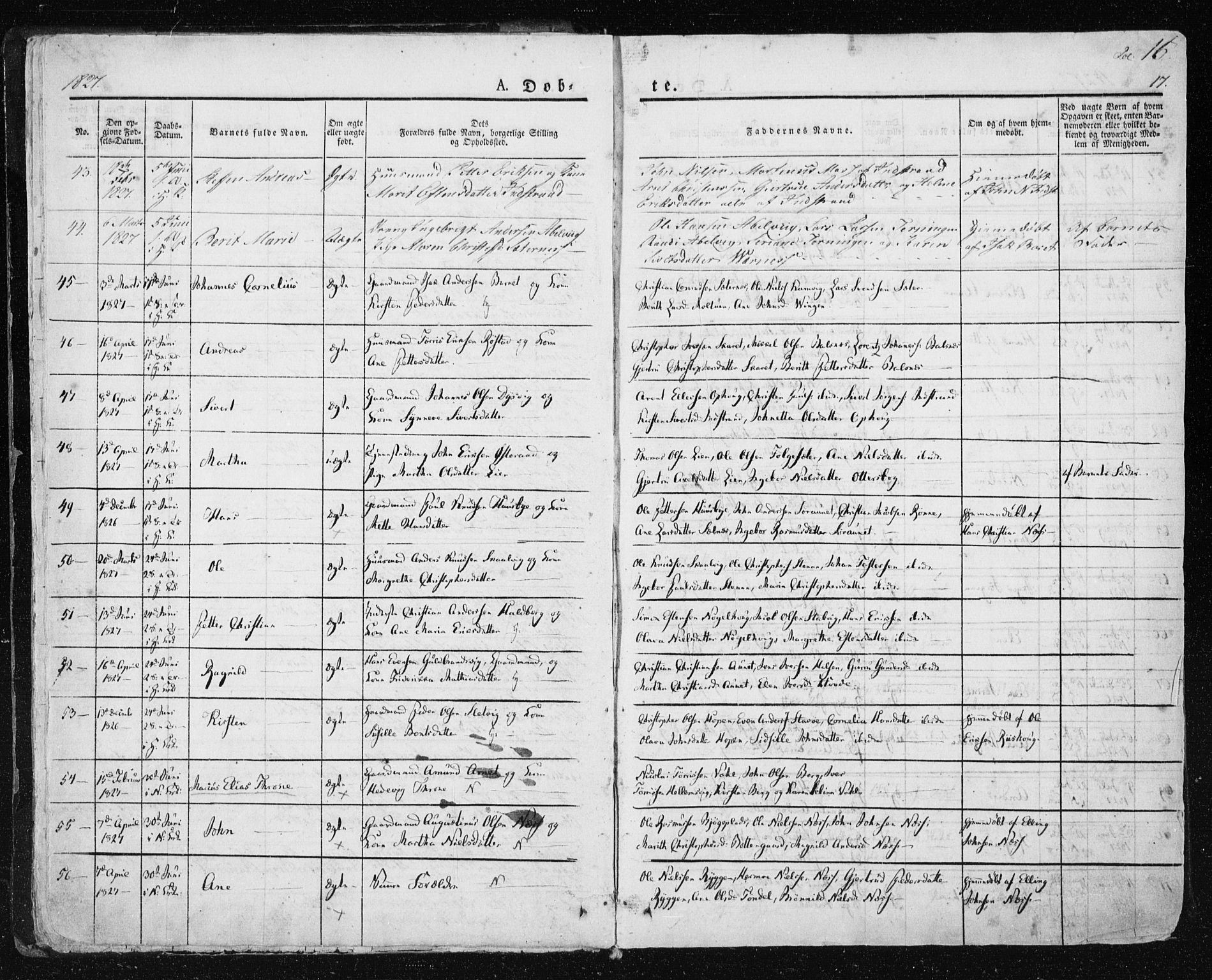 Ministerialprotokoller, klokkerbøker og fødselsregistre - Sør-Trøndelag, SAT/A-1456/659/L0735: Parish register (official) no. 659A05, 1826-1841, p. 16