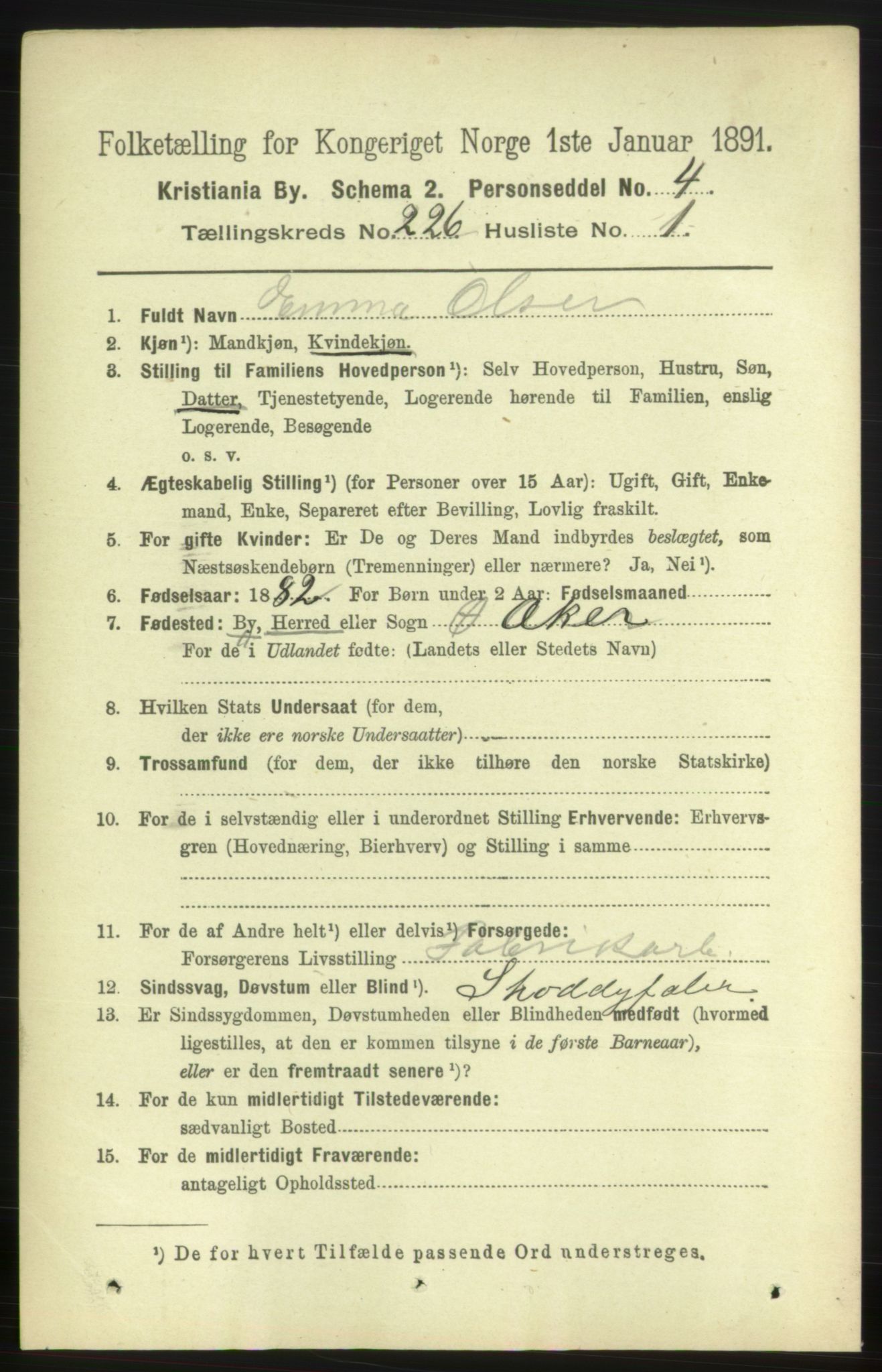 RA, 1891 census for 0301 Kristiania, 1891, p. 137427