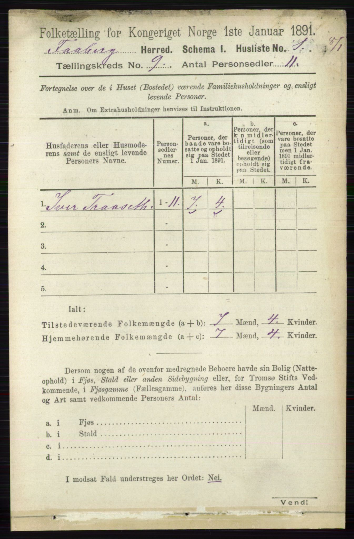 RA, 1891 census for 0524 Fåberg, 1891, p. 3849