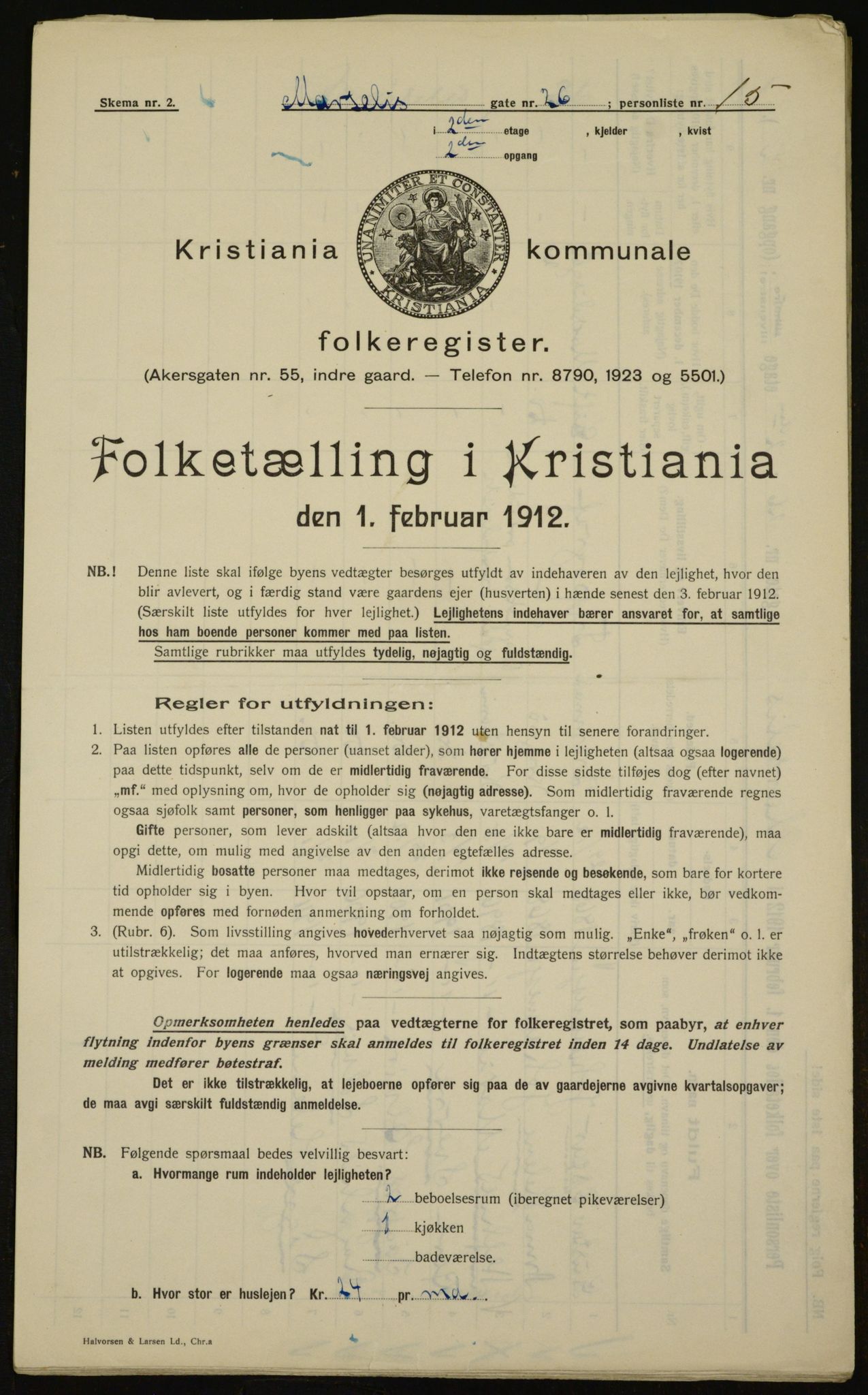 OBA, Municipal Census 1912 for Kristiania, 1912, p. 64859