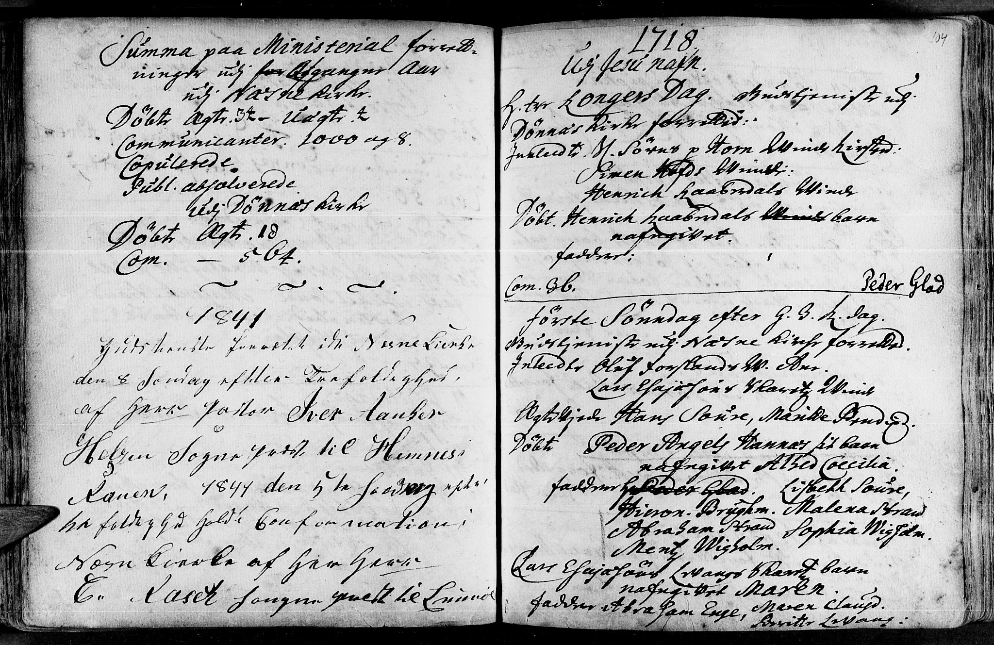 Ministerialprotokoller, klokkerbøker og fødselsregistre - Nordland, SAT/A-1459/838/L0542: Parish register (official) no. 838A01, 1704-1737, p. 104
