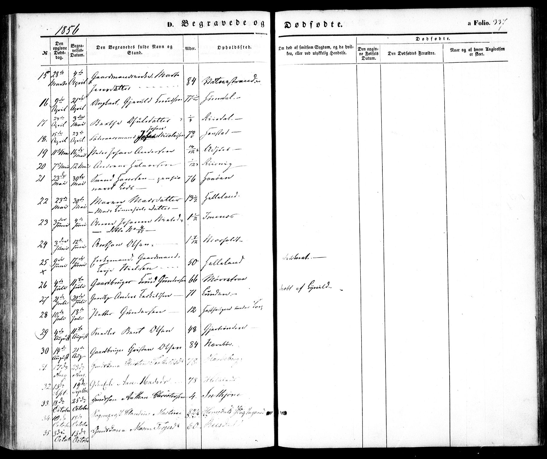 Hommedal sokneprestkontor, SAK/1111-0023/F/Fa/Fab/L0004: Parish register (official) no. A 4, 1848-1860, p. 337
