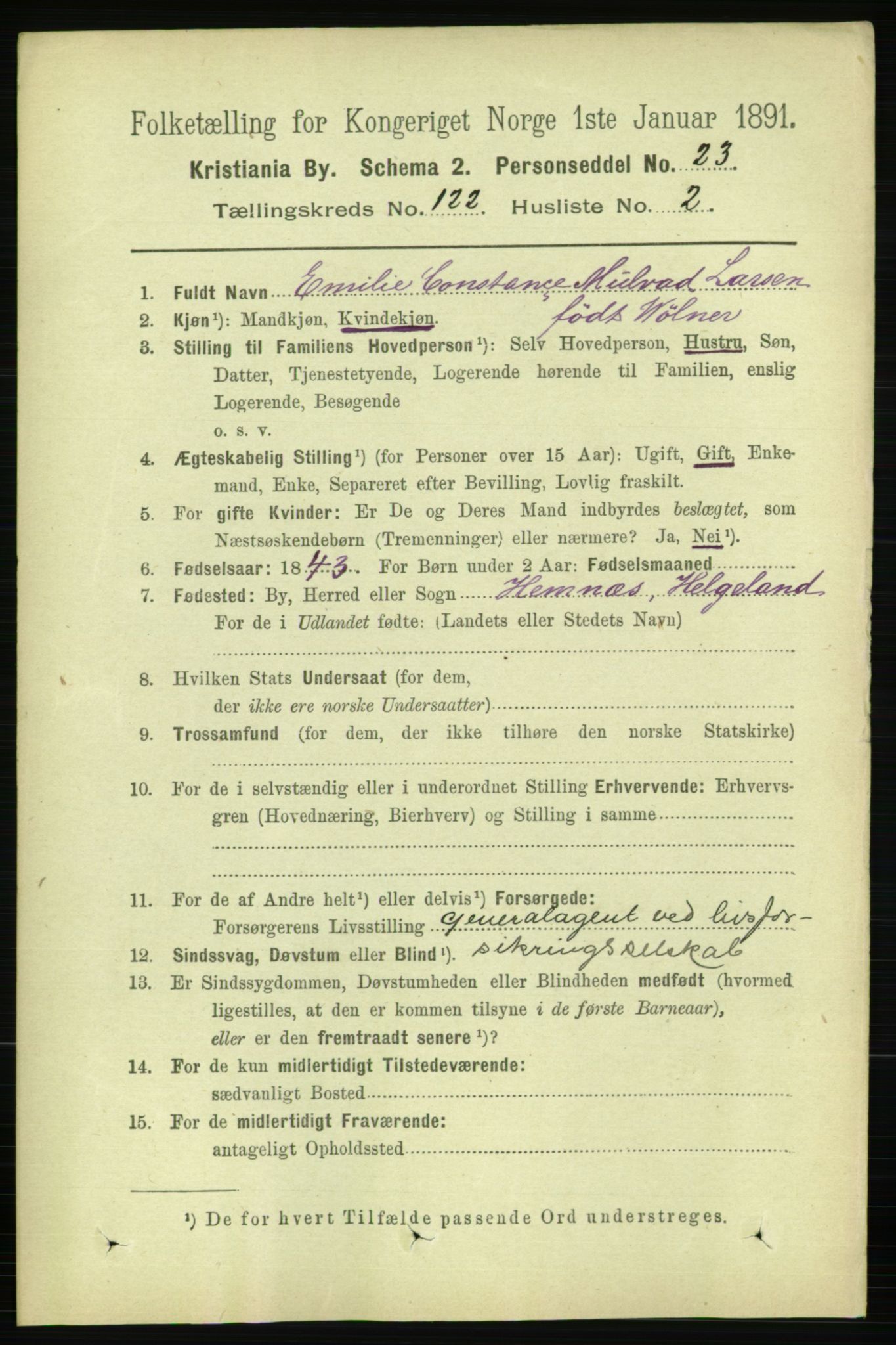 RA, 1891 census for 0301 Kristiania, 1891, p. 64673