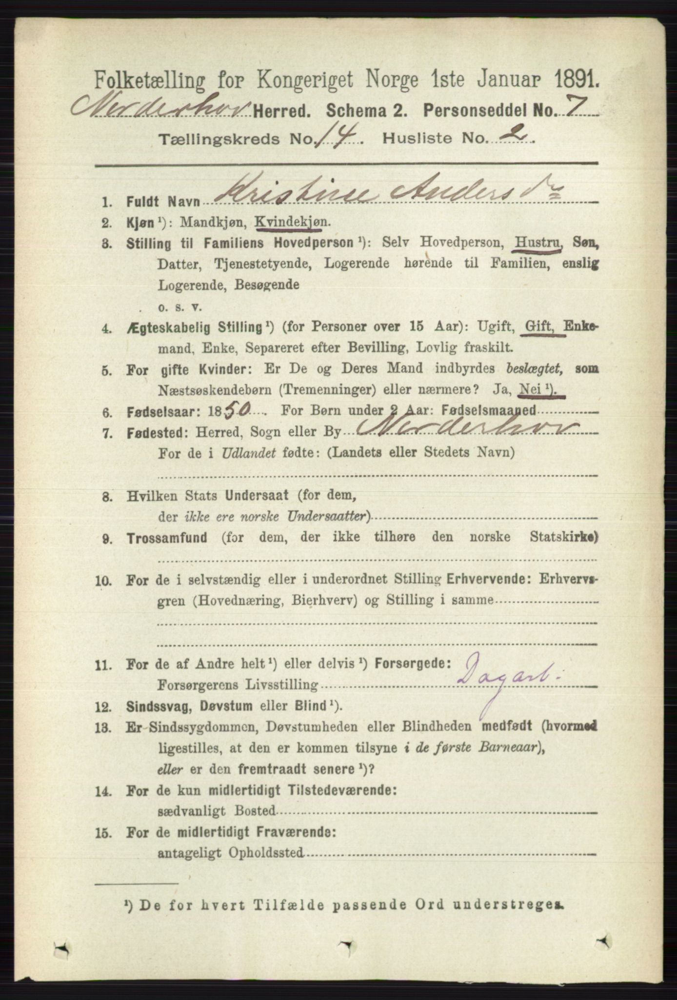 RA, 1891 census for 0613 Norderhov, 1891, p. 9340