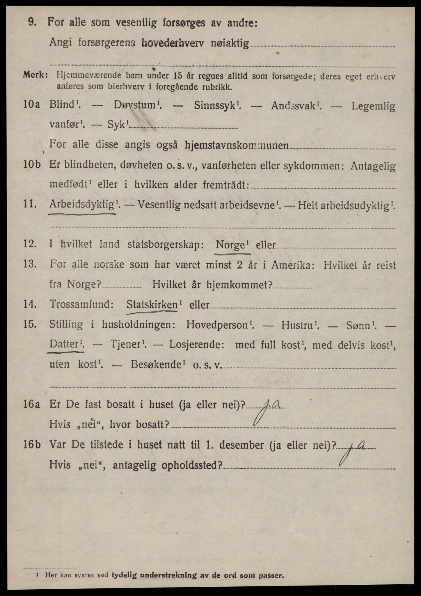 SAT, 1920 census for Ulstein, 1920, p. 5335