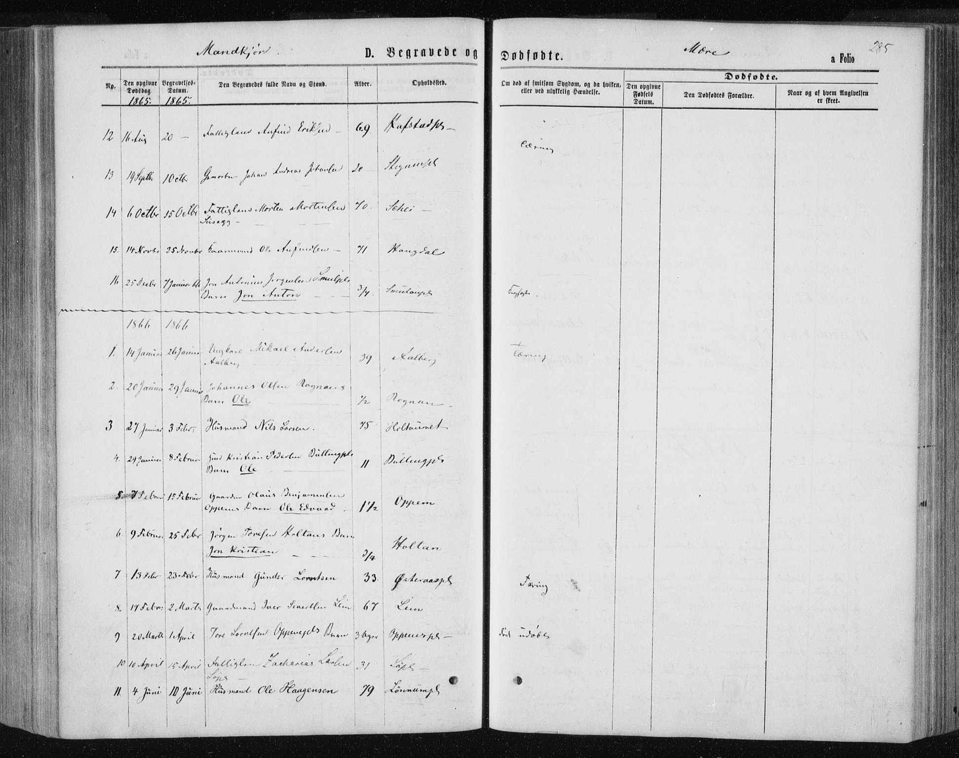 Ministerialprotokoller, klokkerbøker og fødselsregistre - Nord-Trøndelag, SAT/A-1458/735/L0345: Parish register (official) no. 735A08 /1, 1863-1872, p. 285