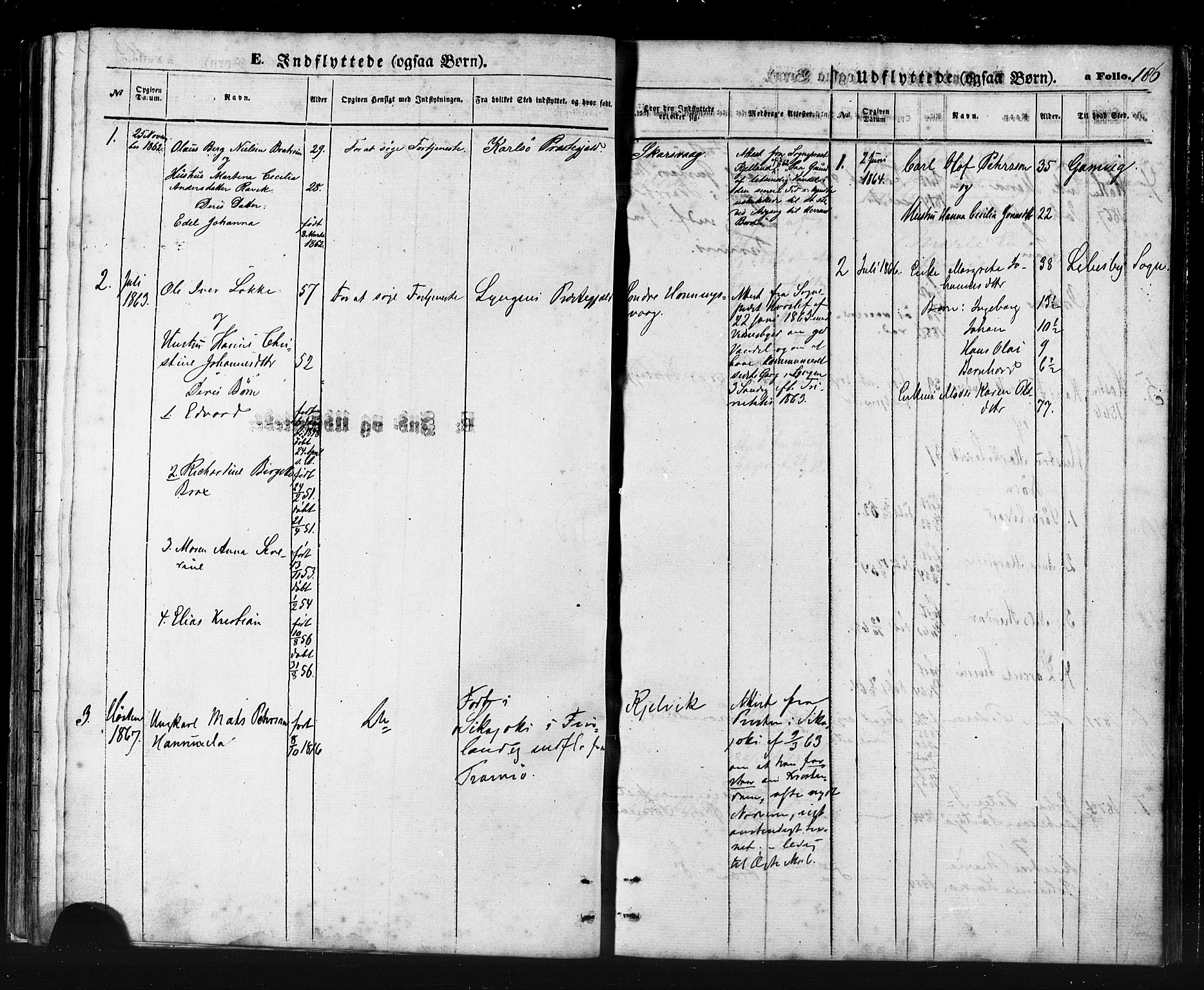 Måsøy sokneprestkontor, AV/SATØ-S-1348/H/Ha/L0006kirke: Parish register (official) no. 6, 1861-1886, p. 186