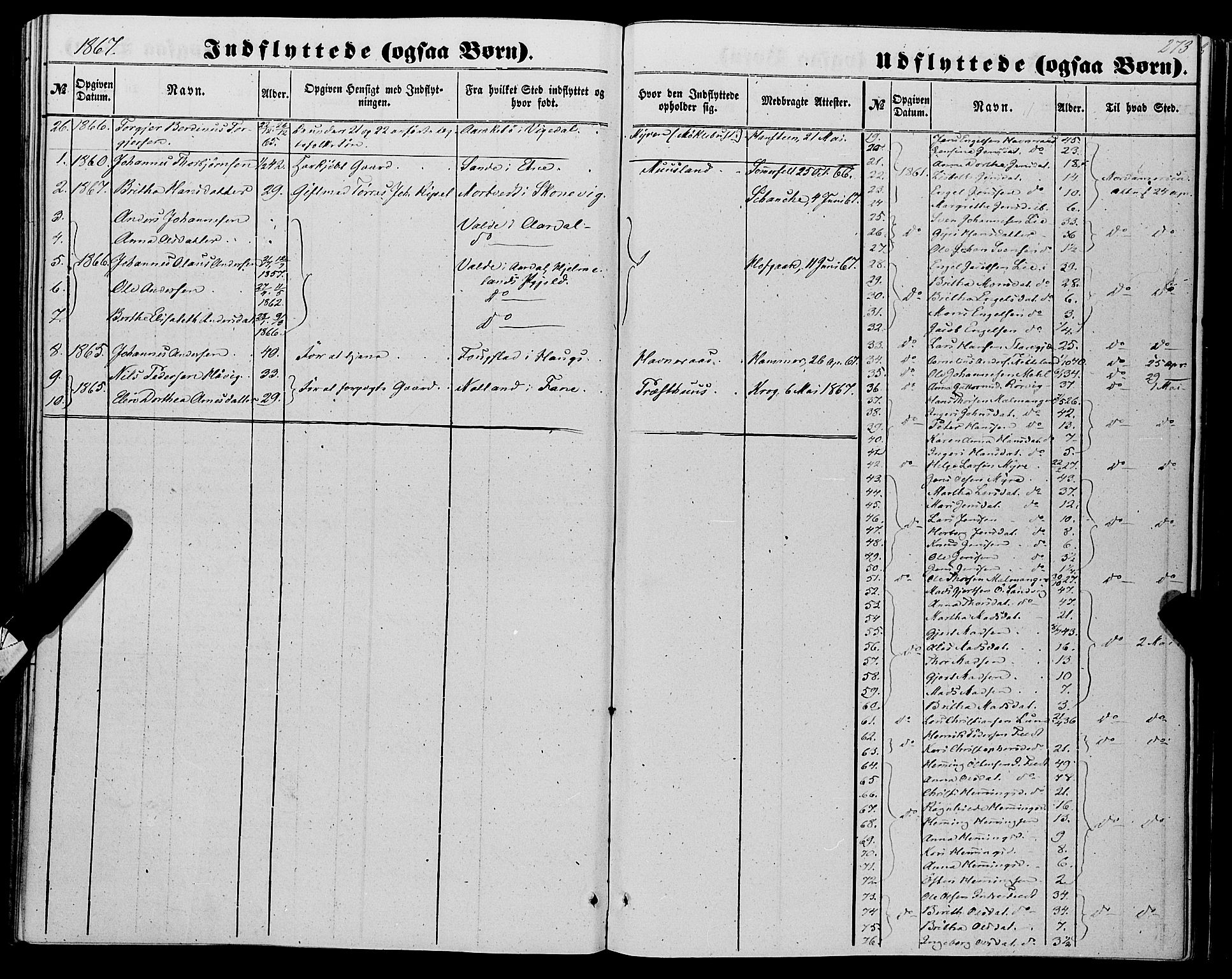 Kvinnherad sokneprestembete, SAB/A-76401/H/Haa: Parish register (official) no. A 8, 1854-1872, p. 273