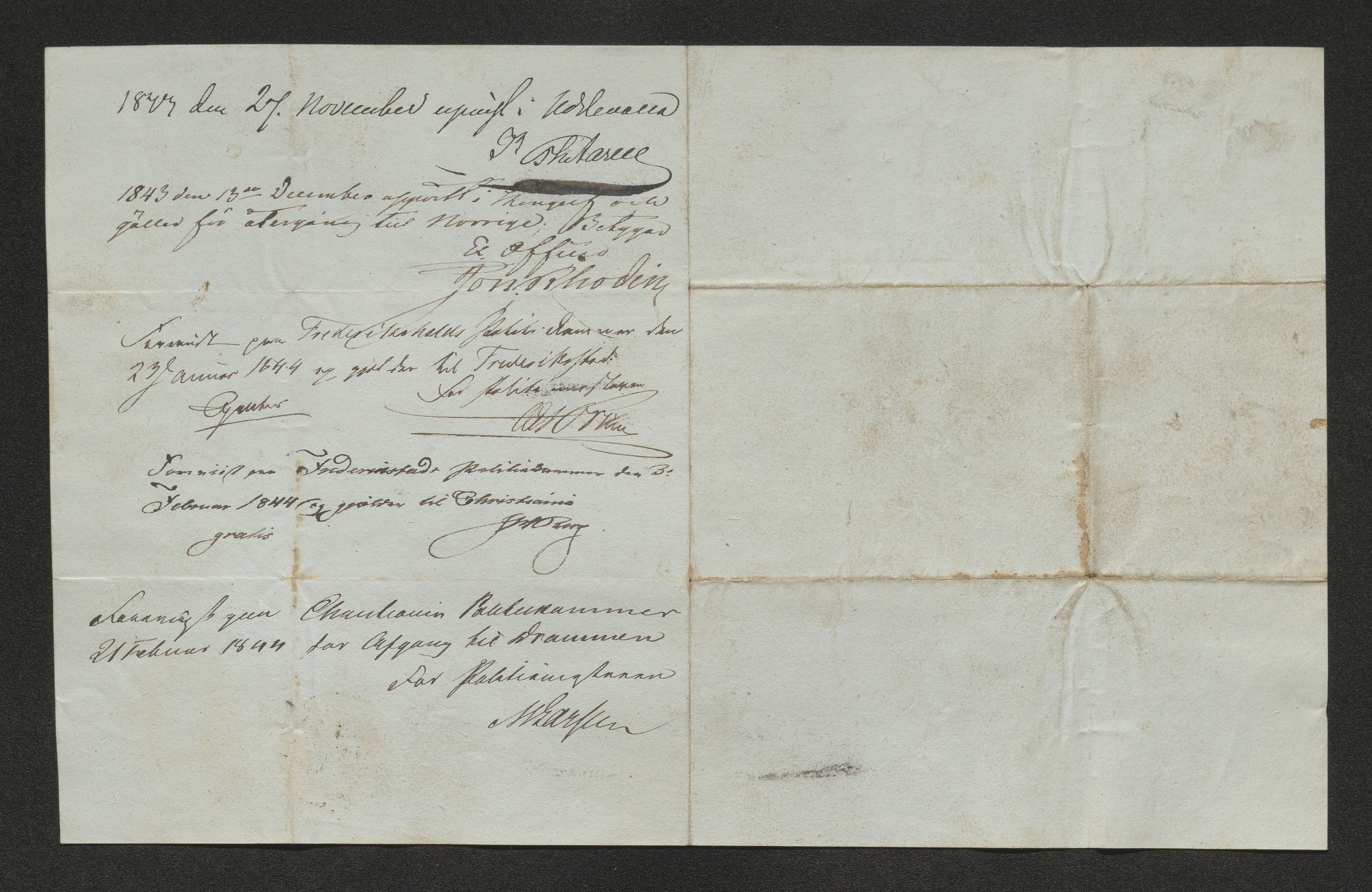 Drammen politikammer, SAKO/A-623/I/Ia/Iab/L0007: Innleverte pass, 1843-1844, p. 352