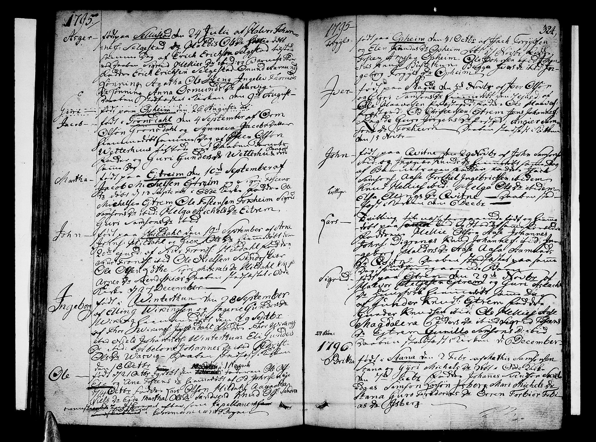 Ullensvang sokneprestembete, AV/SAB-A-78701/H/Haa: Parish register (official) no. A 7 /3, 1788-1804, p. 323-324