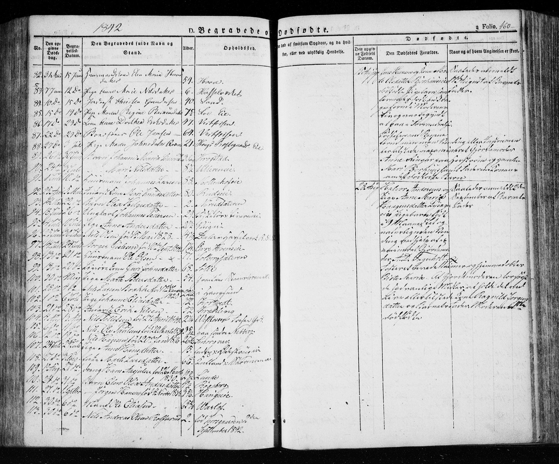 Eiker kirkebøker, SAKO/A-4/F/Fa/L0013a: Parish register (official) no. I 13A, 1832-1845, p. 460