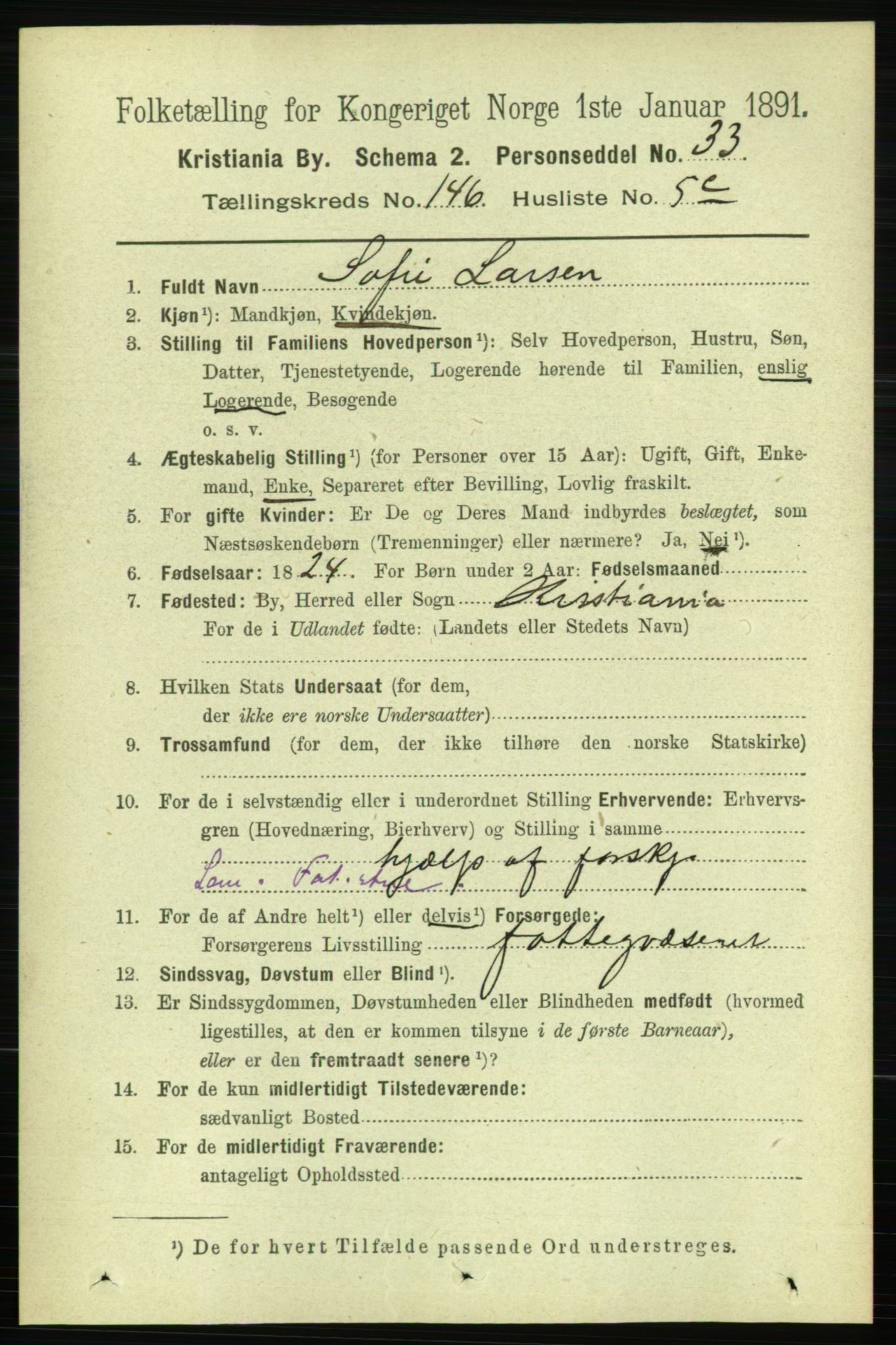 RA, 1891 census for 0301 Kristiania, 1891, p. 81071