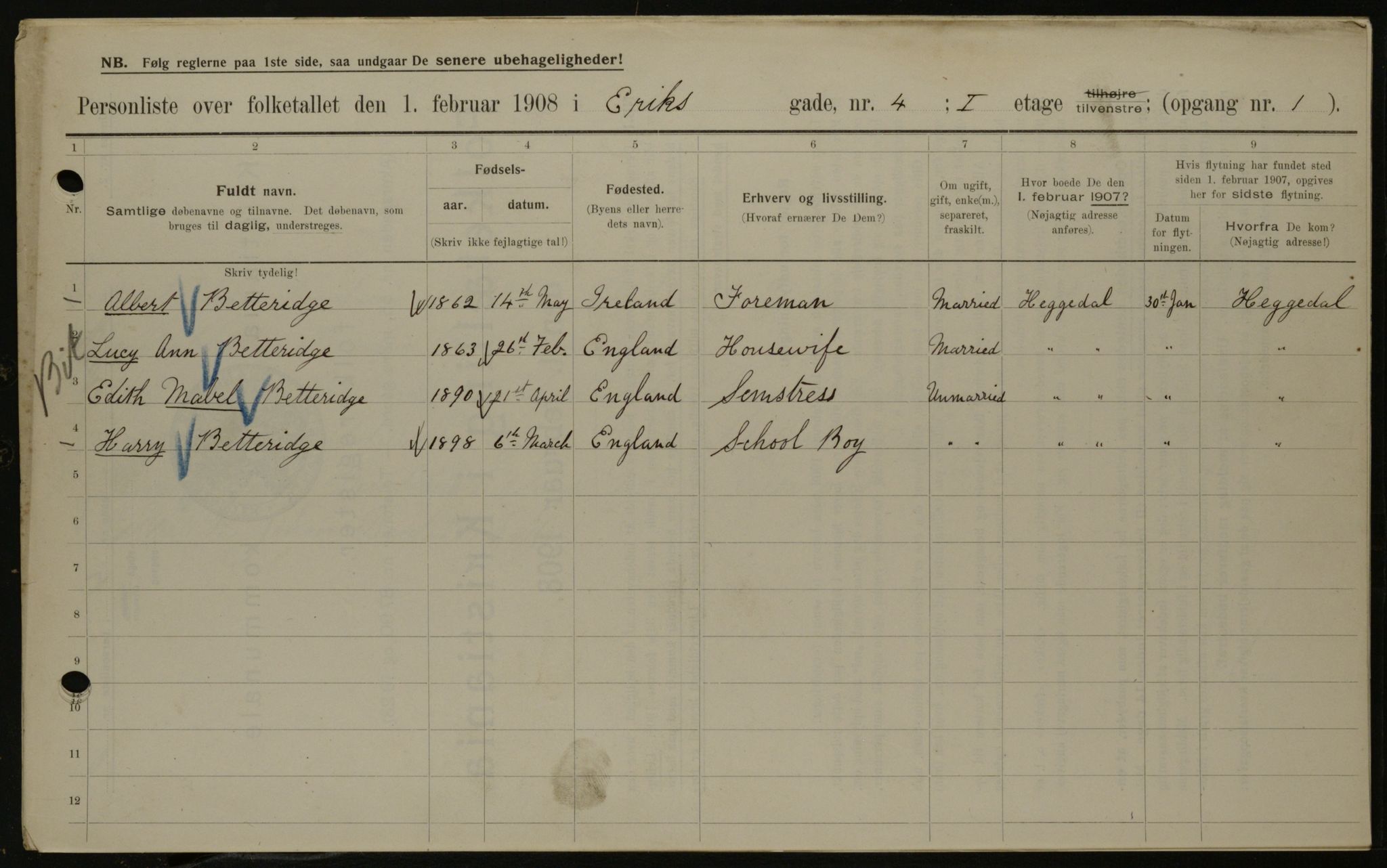 OBA, Municipal Census 1908 for Kristiania, 1908, p. 17996