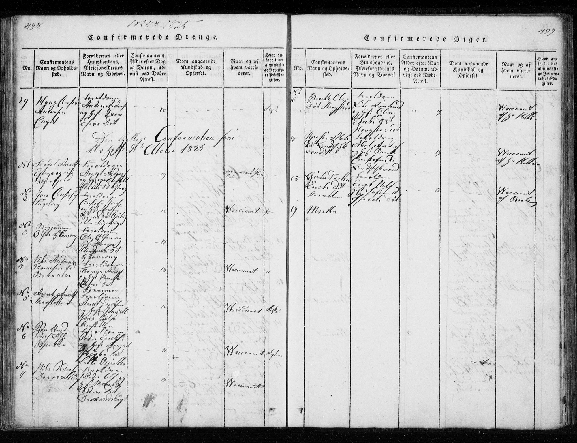 Ministerialprotokoller, klokkerbøker og fødselsregistre - Nordland, AV/SAT-A-1459/827/L0412: Parish register (copy) no. 827C01, 1820-1841, p. 498-499