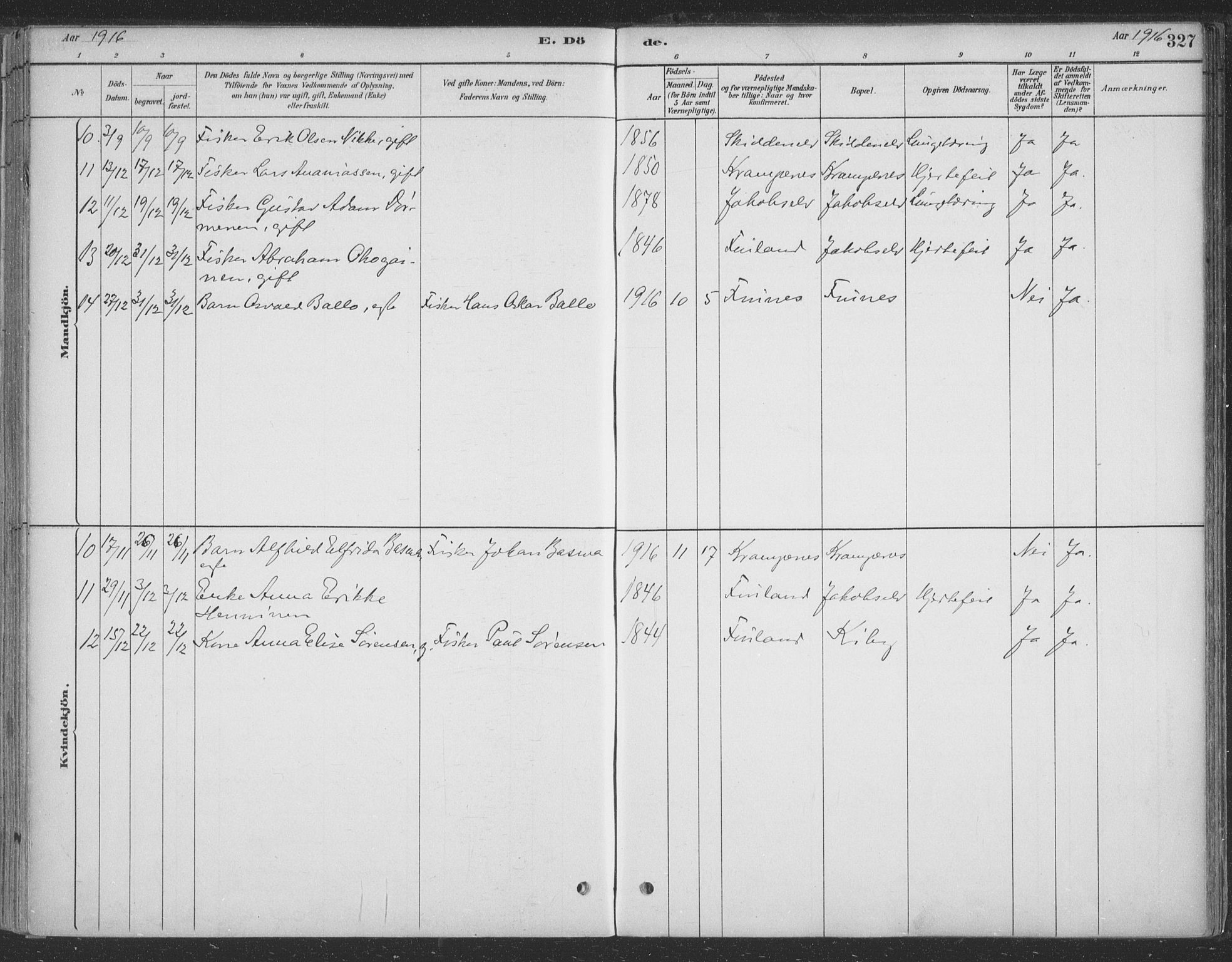 Vadsø sokneprestkontor, SATØ/S-1325/H/Ha/L0009kirke: Parish register (official) no. 9, 1881-1917, p. 327