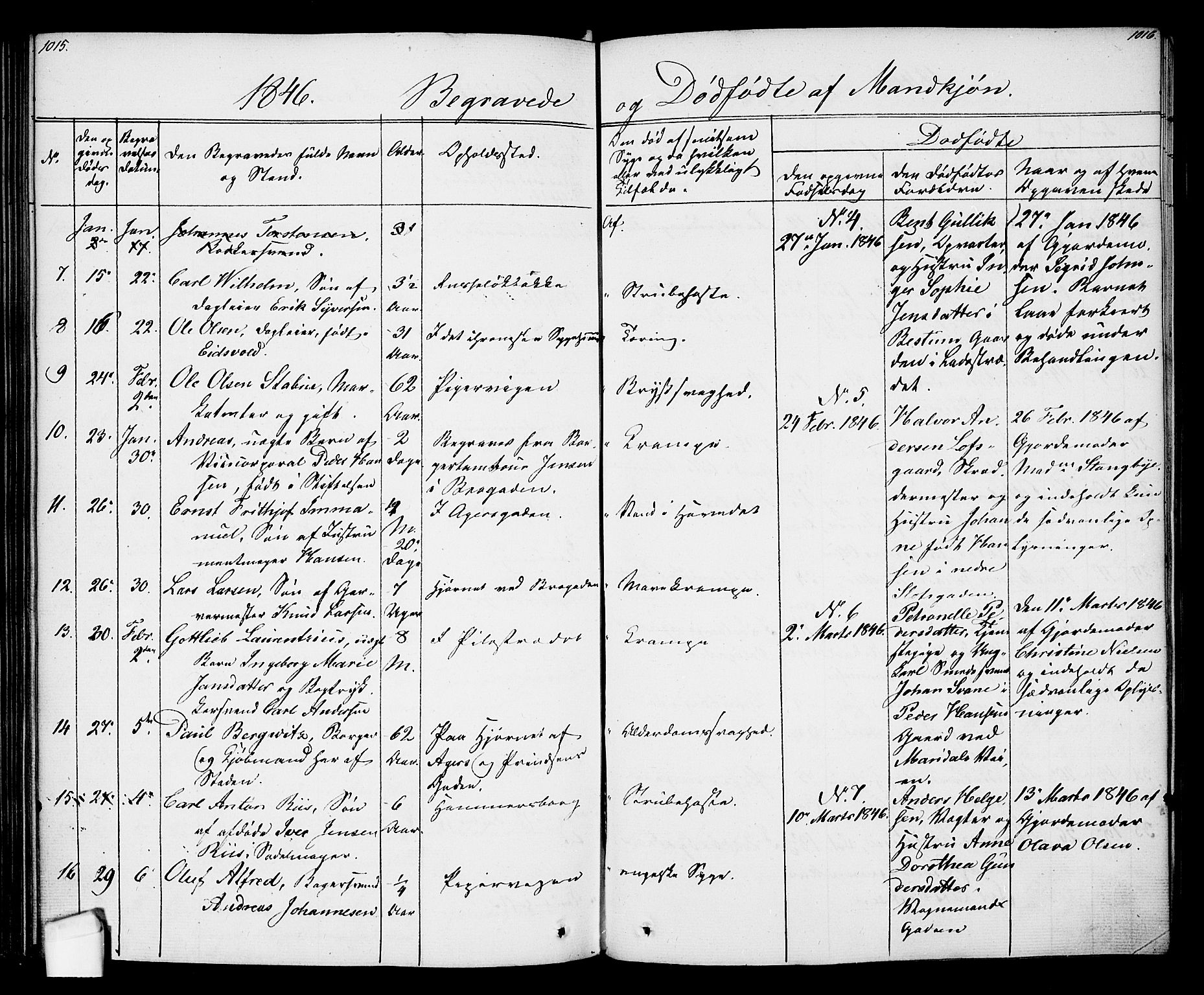Oslo domkirke Kirkebøker, AV/SAO-A-10752/F/Fa/L0024: Parish register (official) no. 24, 1833-1846, p. 1015-1016