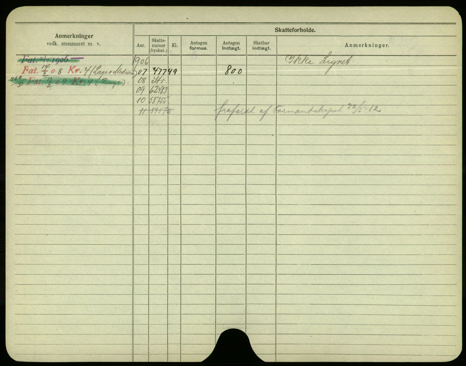 Oslo folkeregister, Registerkort, AV/SAO-A-11715/F/Fa/Fac/L0004: Menn, 1906-1914, p. 1051b