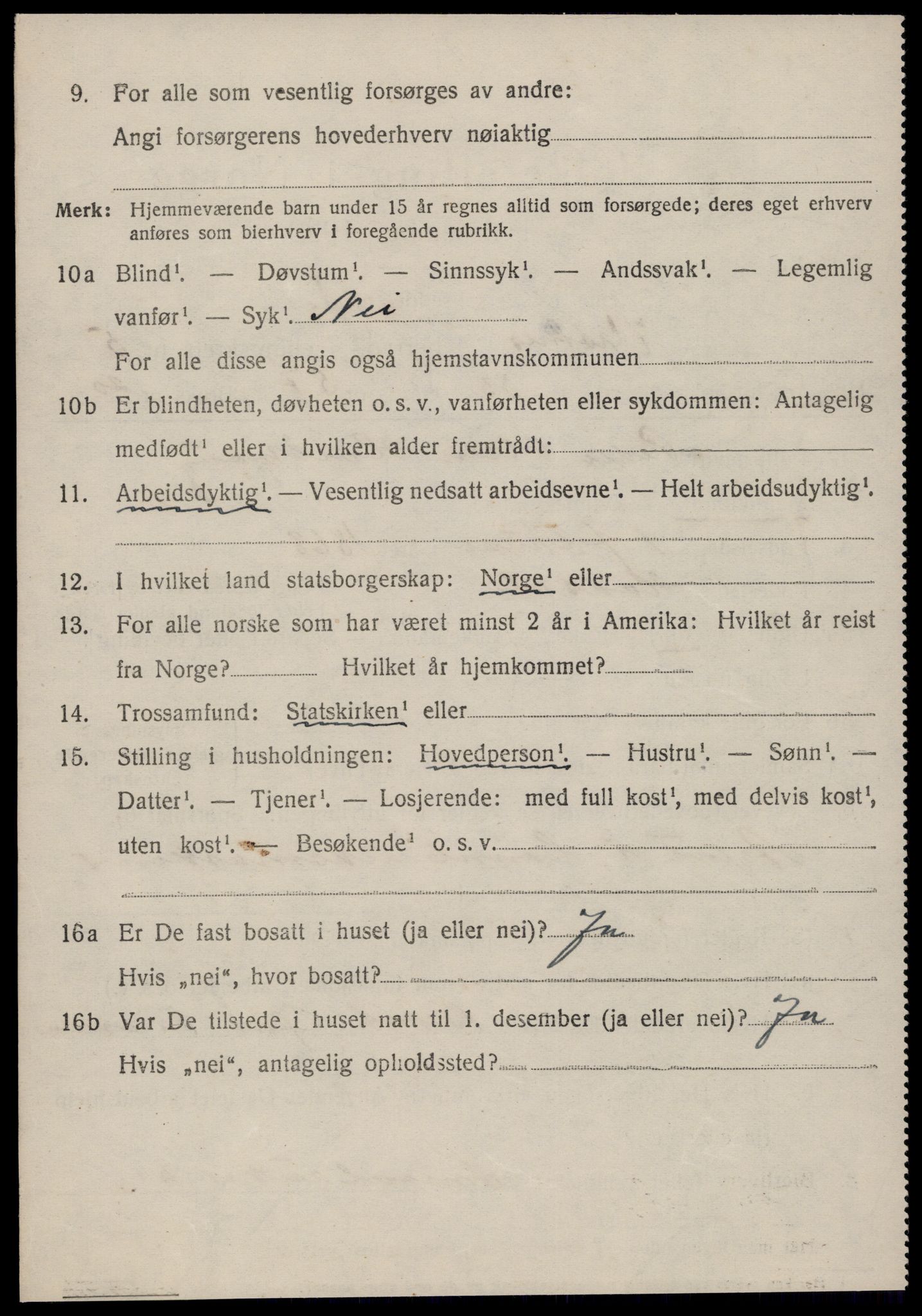 SAT, 1920 census for Vestnes, 1920, p. 4310