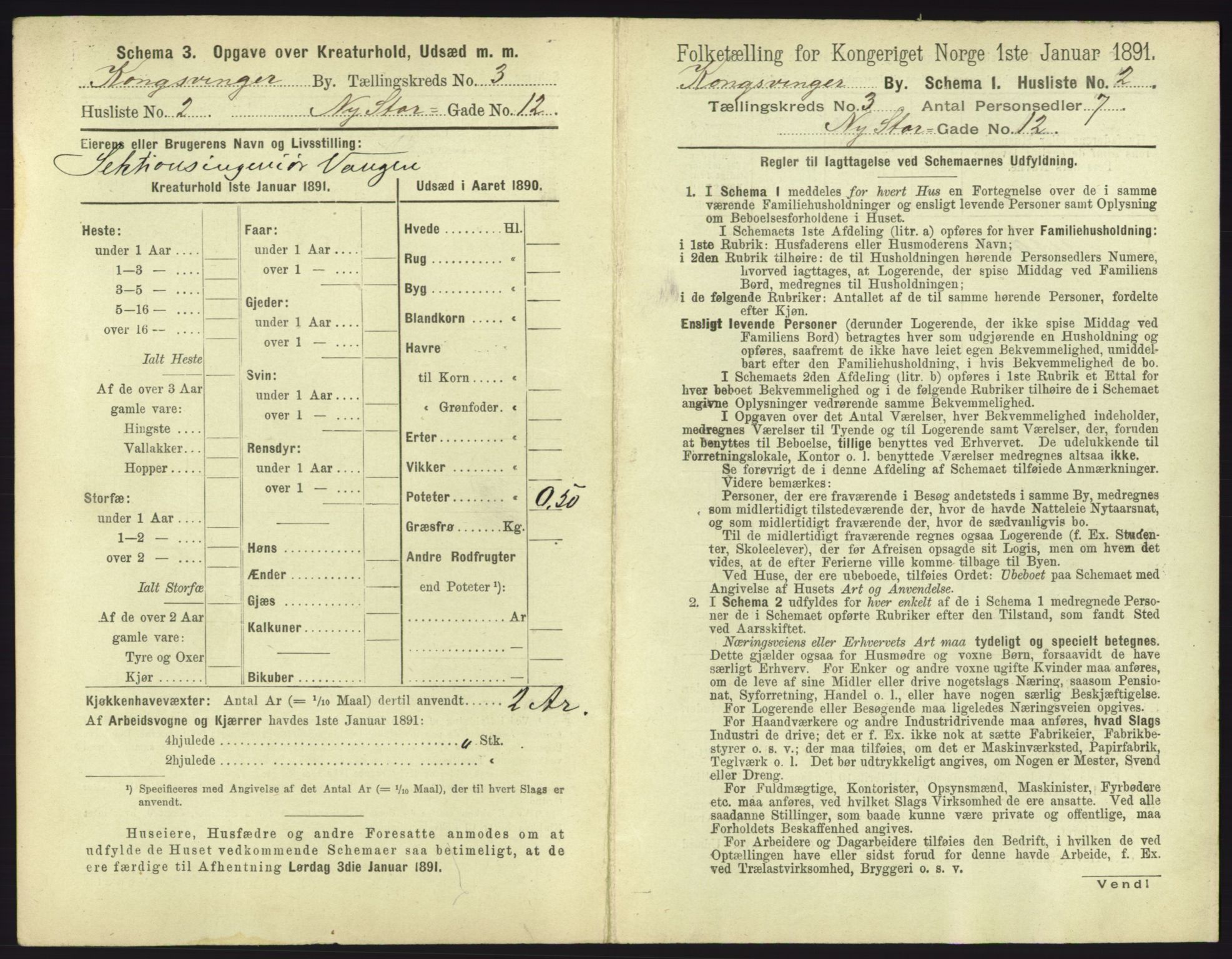 RA, 1891 census for 0402 Kongsvinger, 1891, p. 205